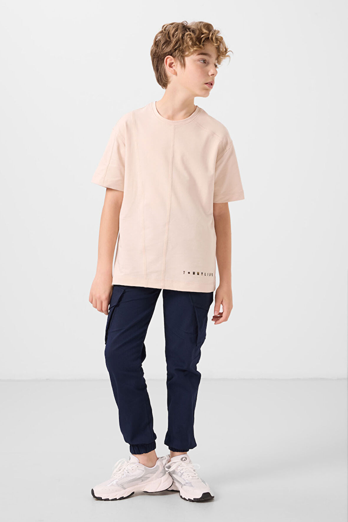 Lacivert Standart Fit Dokuma Hafif Esnek Chino Erkek Çocuk Pantolon - 11271