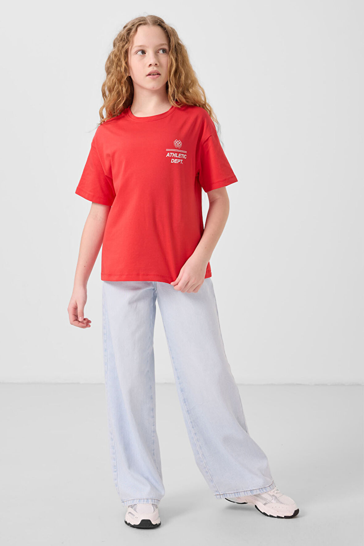 Fiesta Pamuklu O Yaka Oversize Fit Baskılı Kız Çocuk T-Shirt - 75178