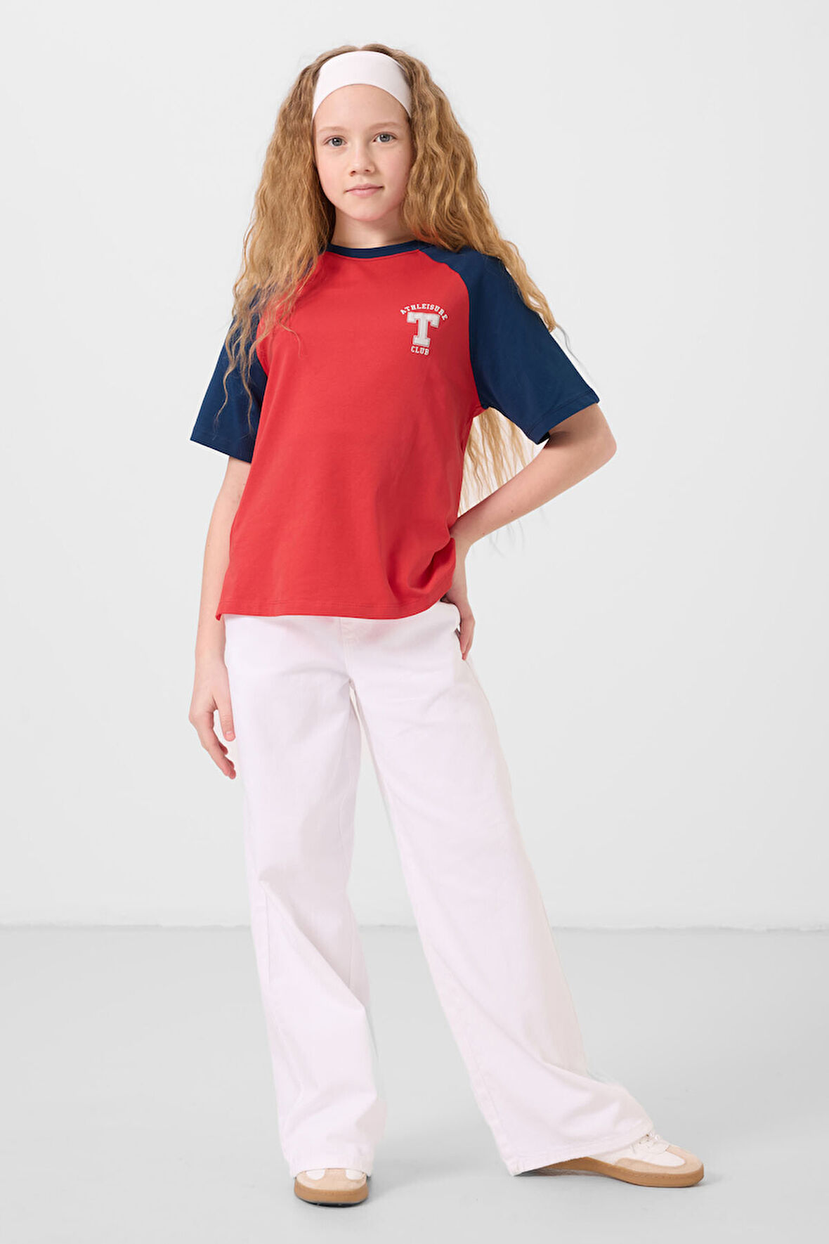 Fiesta O Yaka  Pamuklu Baskılı Oversize Fit Kız Çocuk T-Shirt - 75179