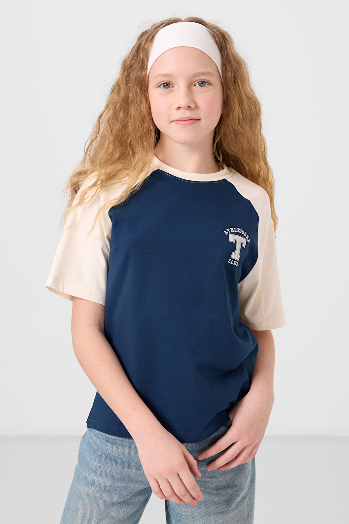 Parlament O Yaka  Pamuklu Baskılı Oversize Fit Kız Çocuk T-Shirt - 75179