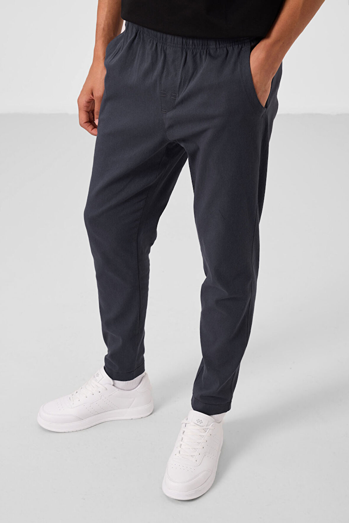 Gri Standart Fit Dokuma Hafif Esnek Chino Erkek Pantolon - 82180