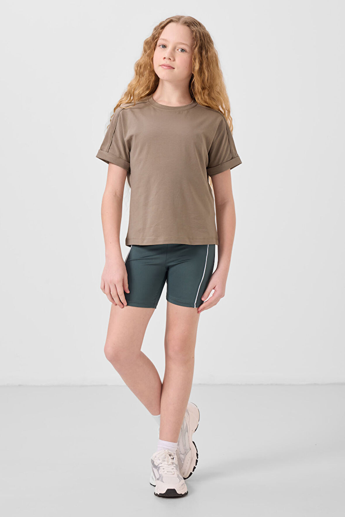 Orman Yeşili Esnek Standart Fit Basic Performans Kız Çocuk Tayt - 75189