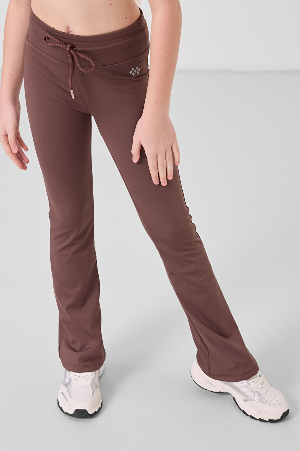 Kahverengi Esnek Standart Fit Basic Performans İspanyol Paça Kız Çocuk Tayt - 75193