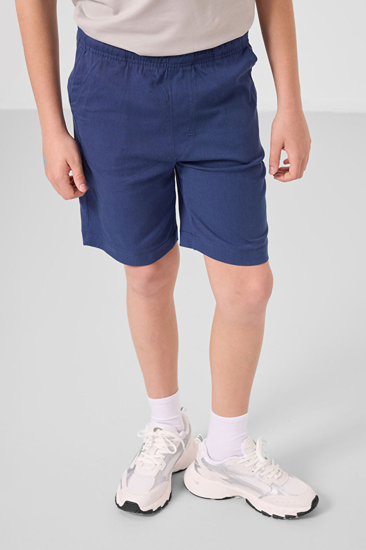 Taş-Parlament Pamuklu Oversize Fit Dokuma Hafif Esnek Chino Erkek Çocuk Şort Takım - 11278