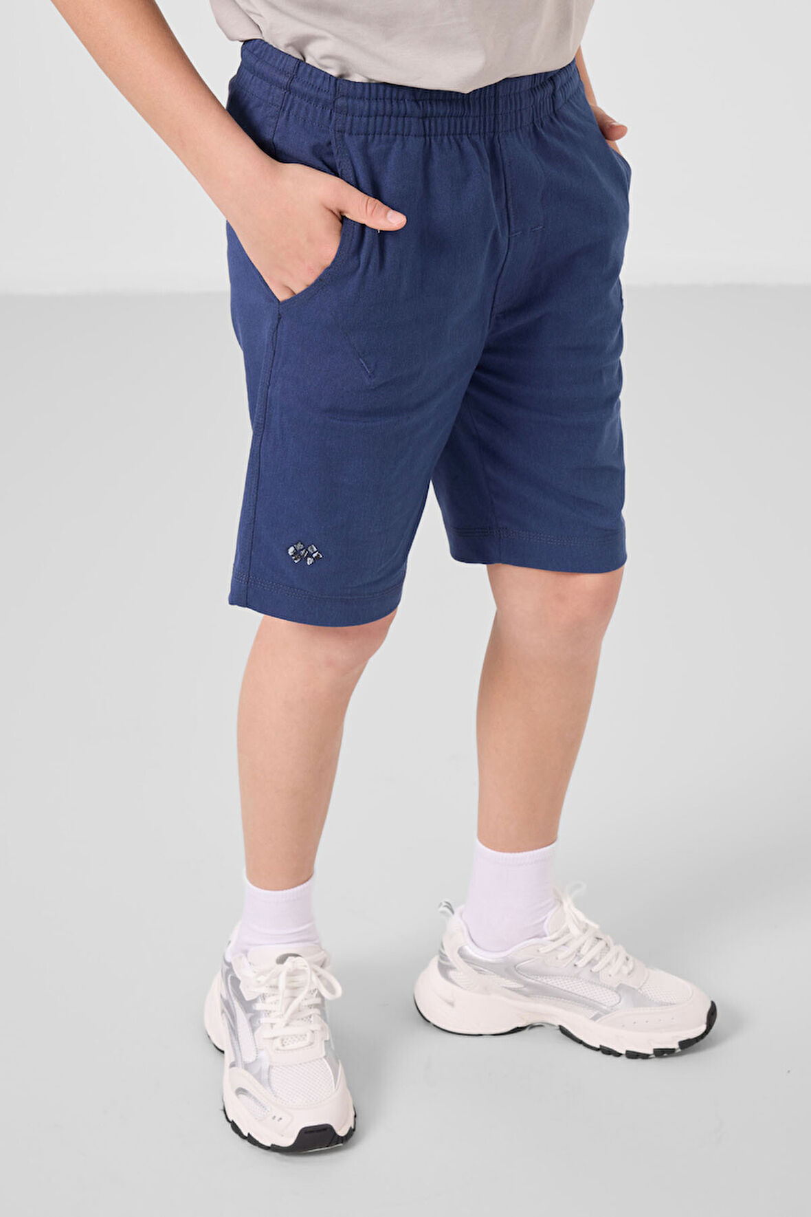 Taş-Parlament Pamuklu Oversize Fit Dokuma Hafif Esnek Chino Erkek Çocuk Şort Takım - 11277