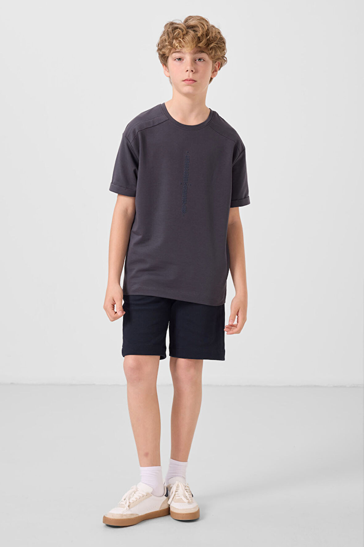 Lacivert Pamuklu Yumuşak Dokulu Standart Fit Basic Erkek Çocuk Şort - 11293