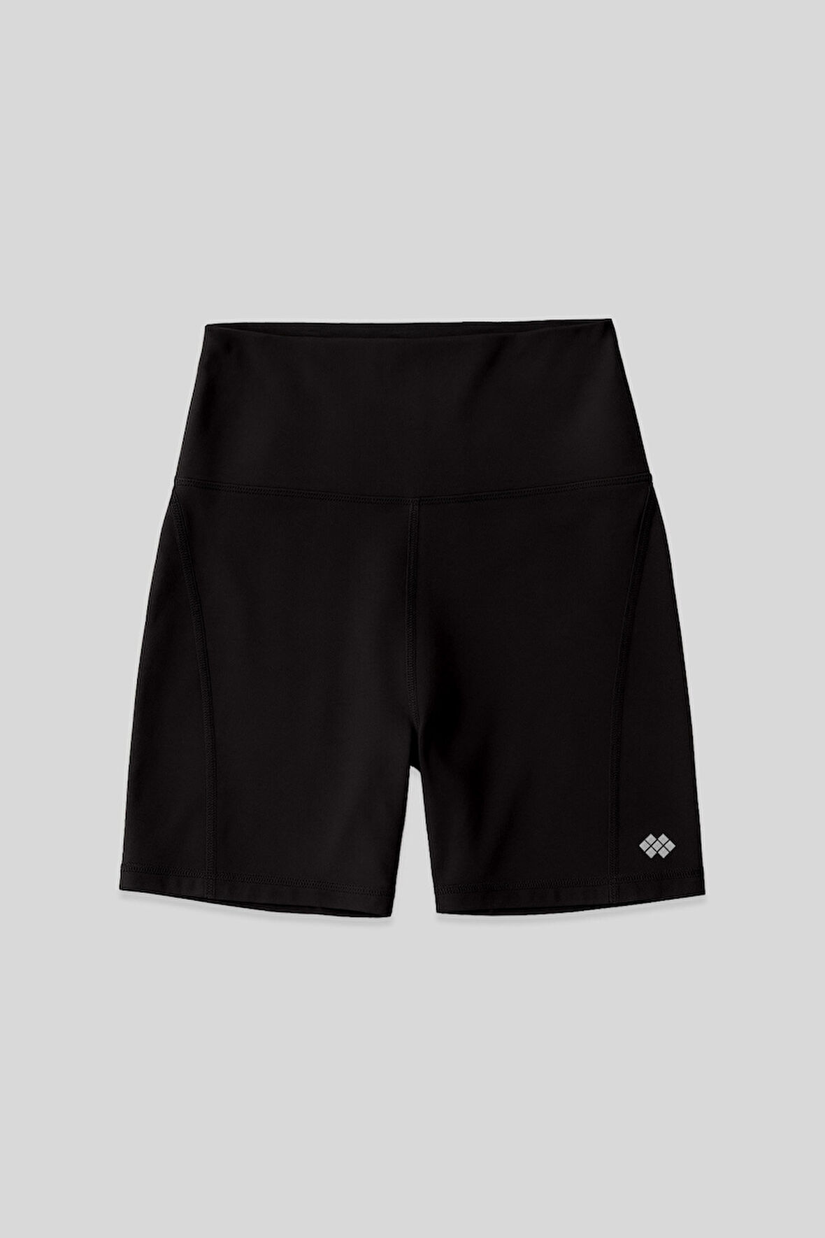 Siyah Kemer Detaylı Yüksek Bel Slim Fit Kısa Biker Kadın Tayt - 91017