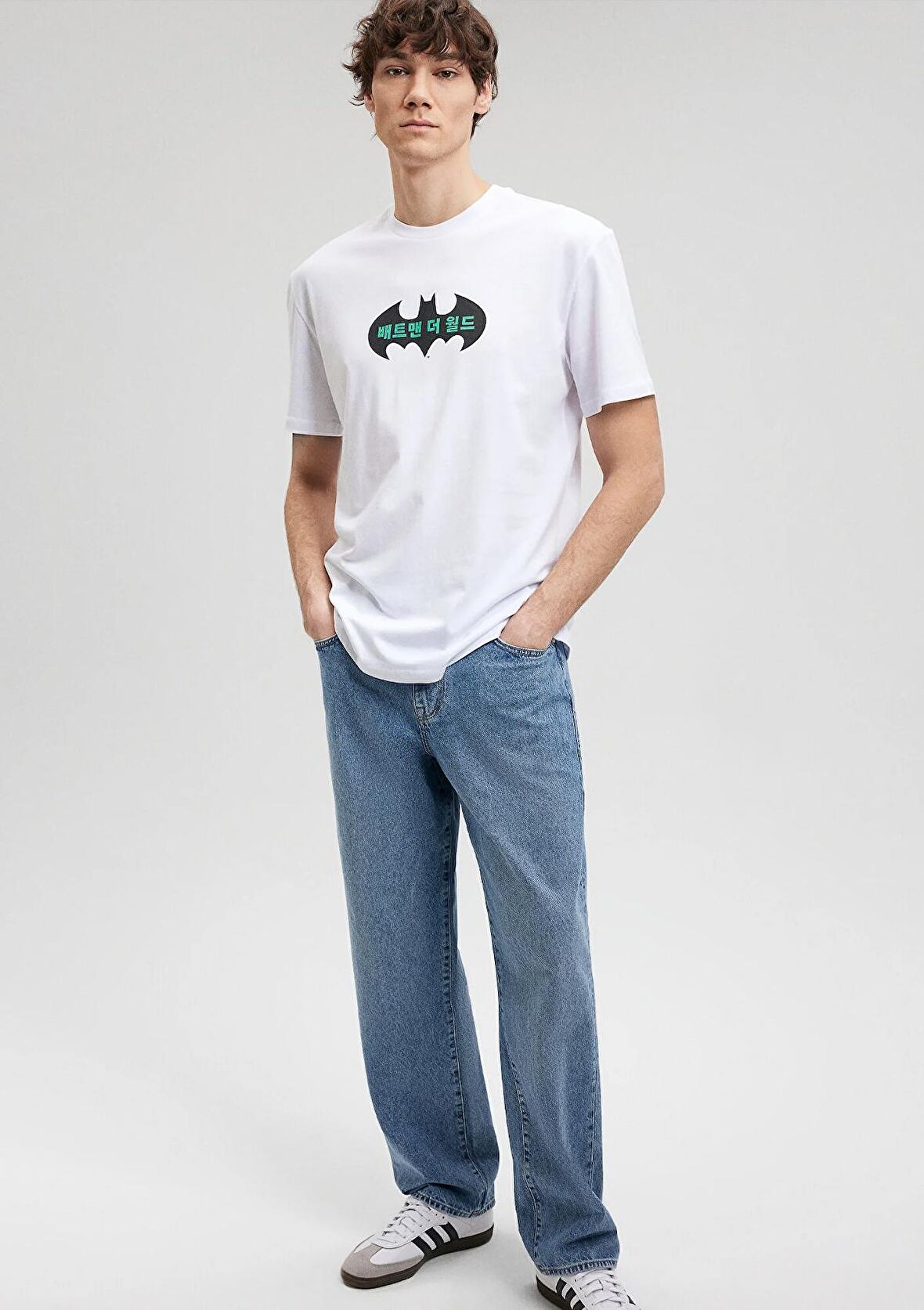 Mavi Batman Baskılı Beyaz Tişört 0611981-620