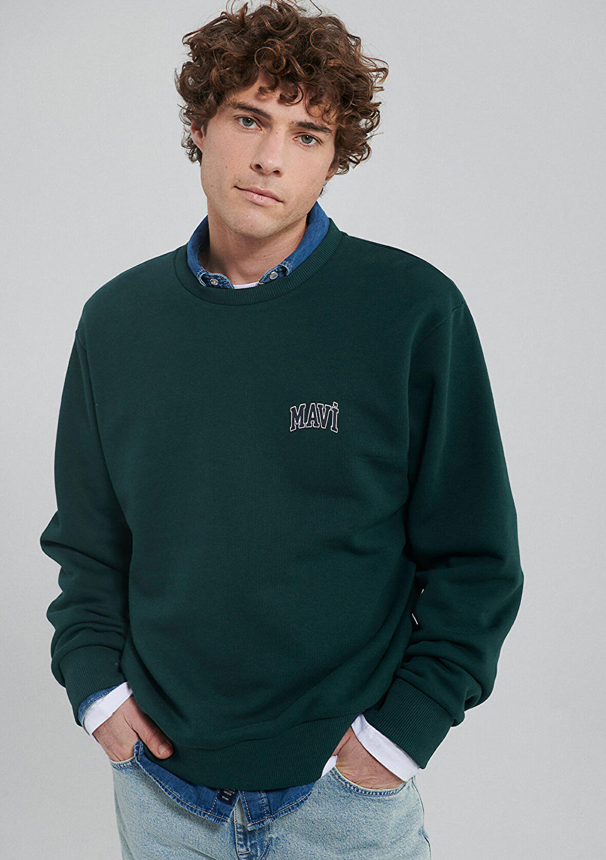 Mavi Logo Baskılı Yeşil Sweatshirt 0611716-81570