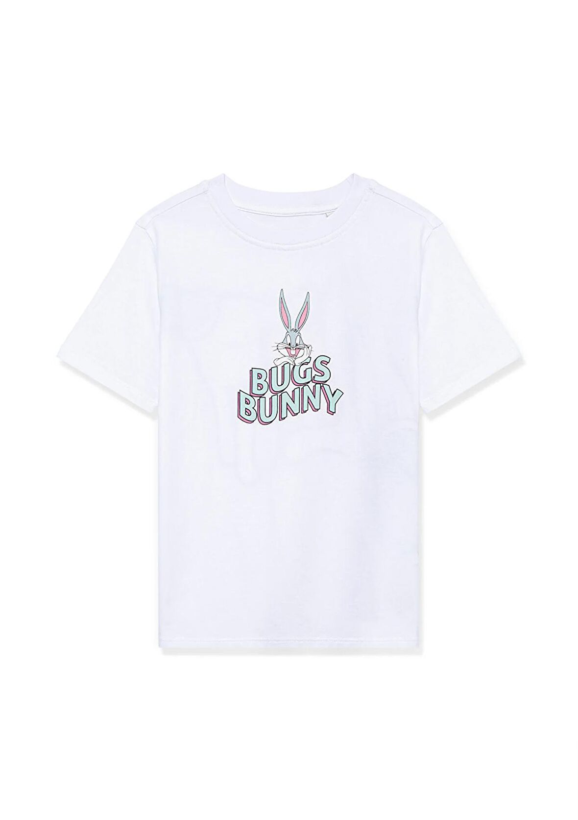 Mavi Bugs Bunny Baskılı Beyaz Tişört 7610160-620