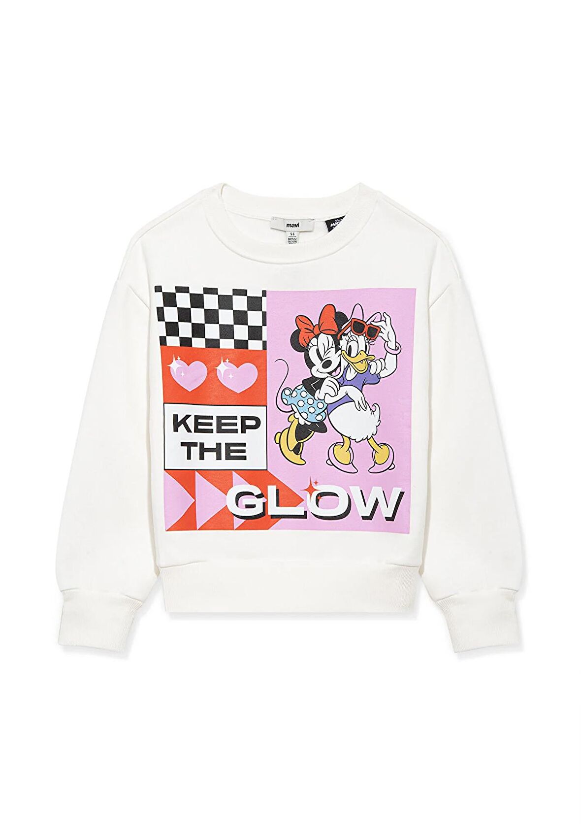 Mavi Mickey Mouse Baskılı Bej Sweatshirt 7S10035-80194