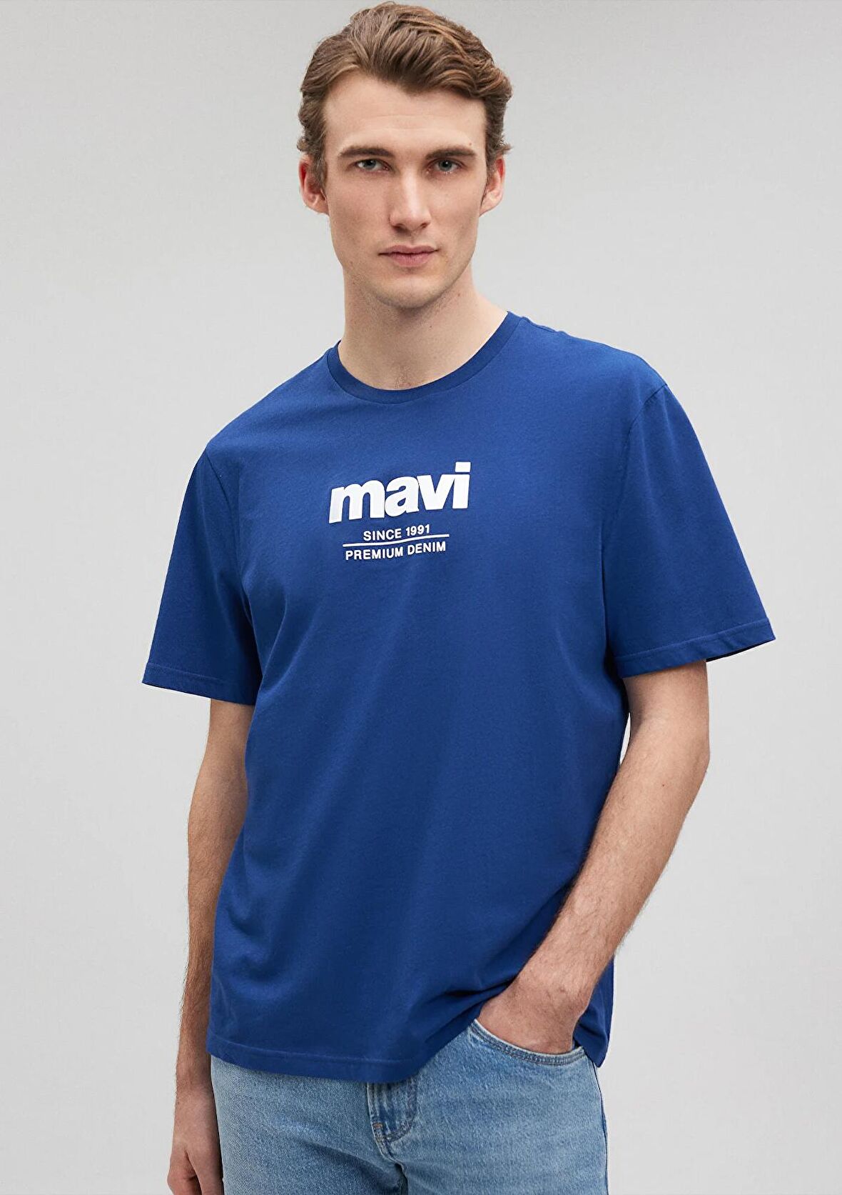 Mavi Logo Baskılı Lacivert Tişört 066849-70758