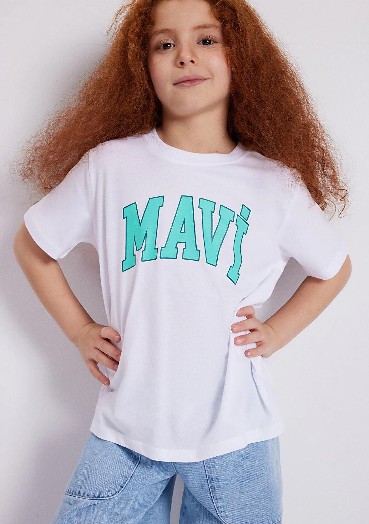 Mavi Logo Baskılı Beyaz Tişört 7610109-620