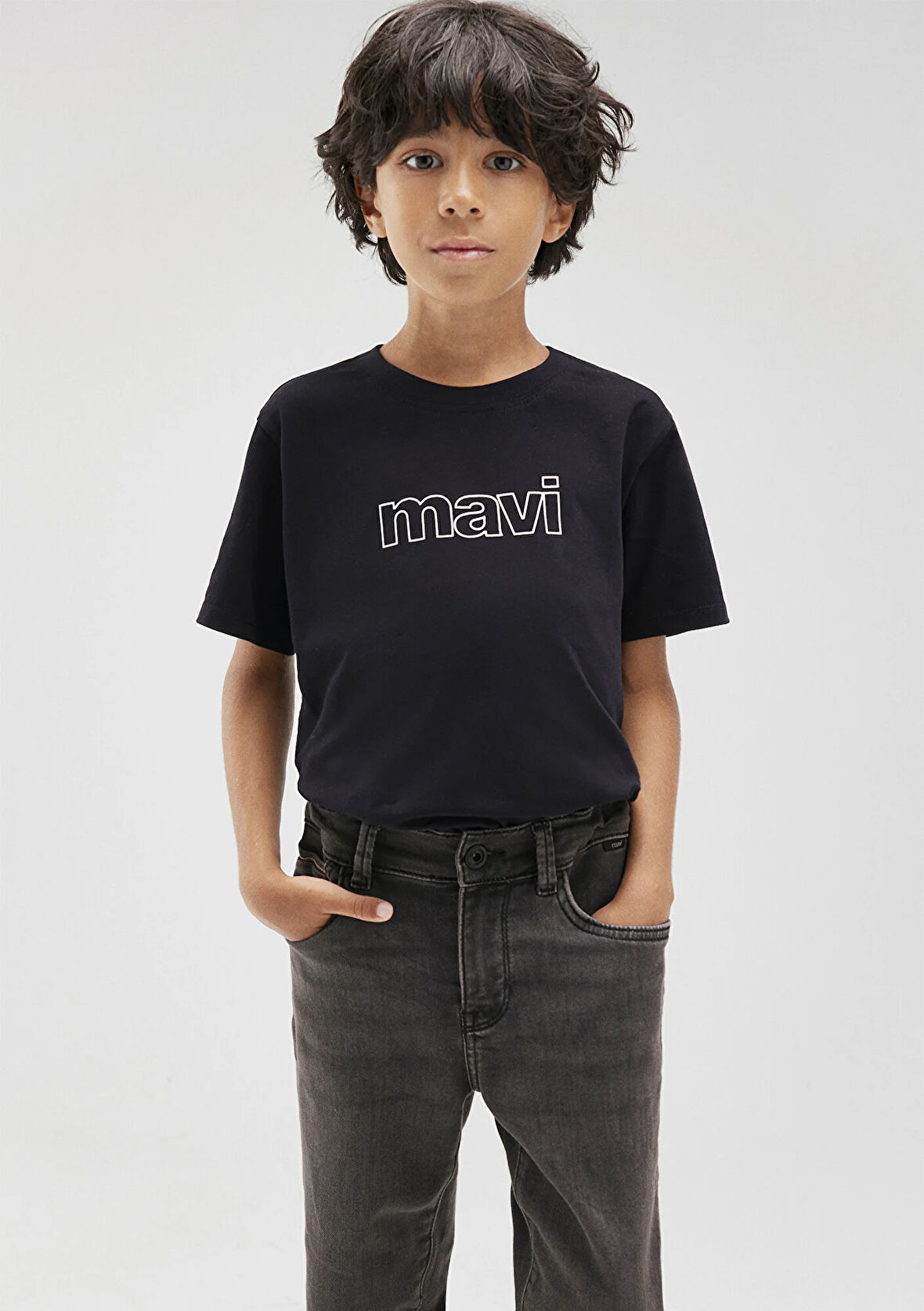 Mavi Logo Baskılı Siyah Tişört 66323900