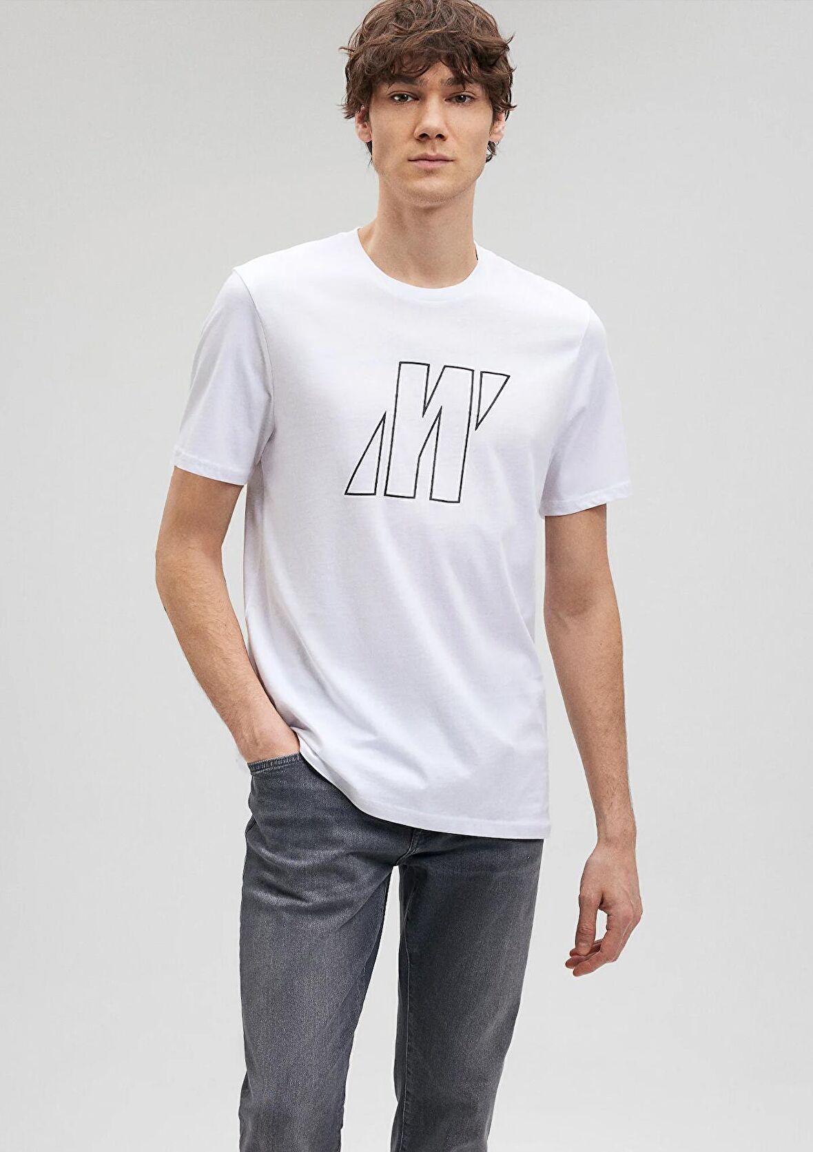 Mavi Pro Logo Baskılı Beyaz Tişört 0612193-620