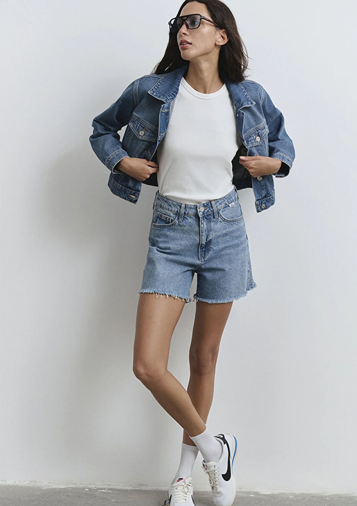 Millie 90lar Koyu Mavi Jean Şort 1458987073