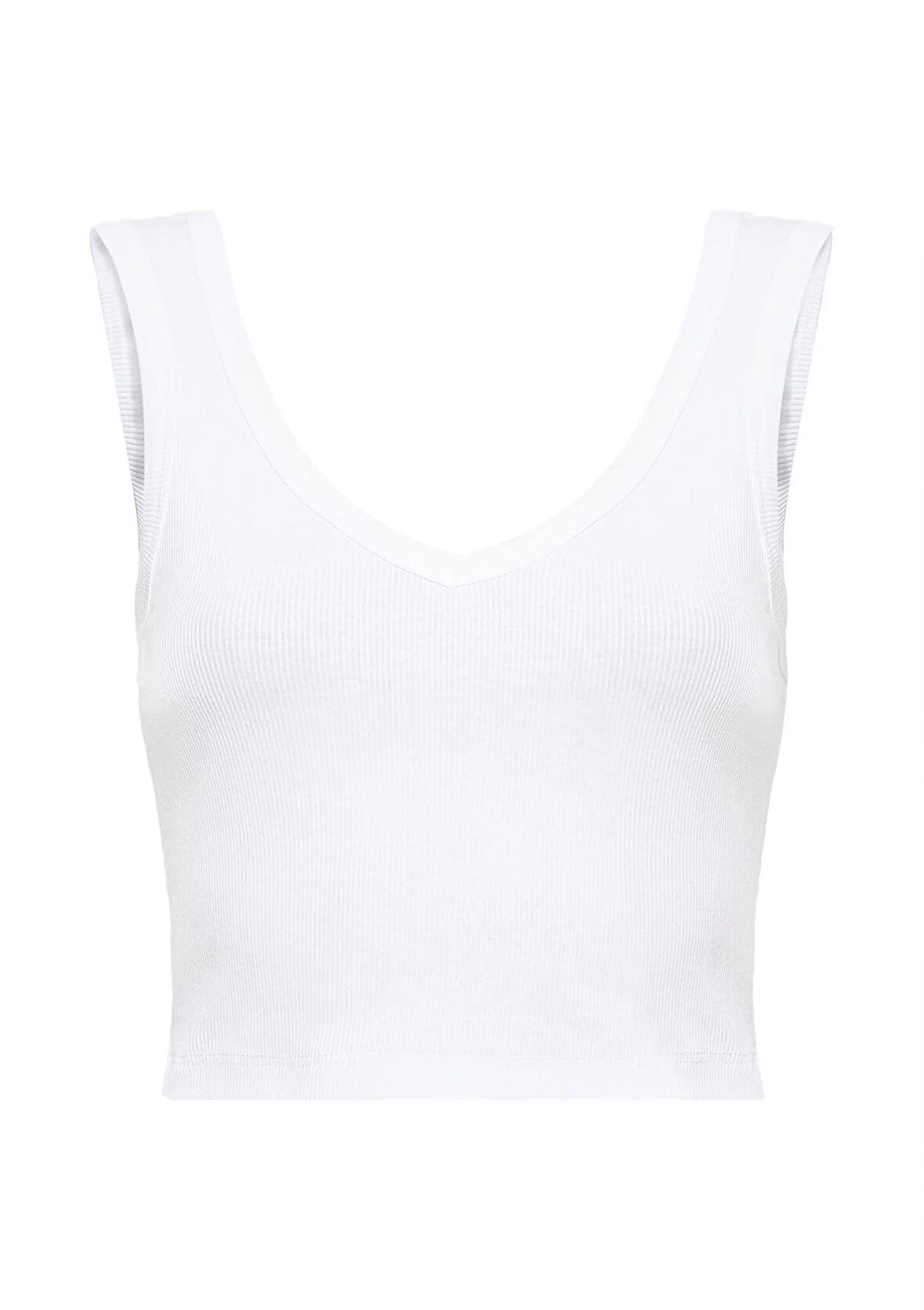 Mavi V Yaka Beyaz Basic Atlet 1612375-620