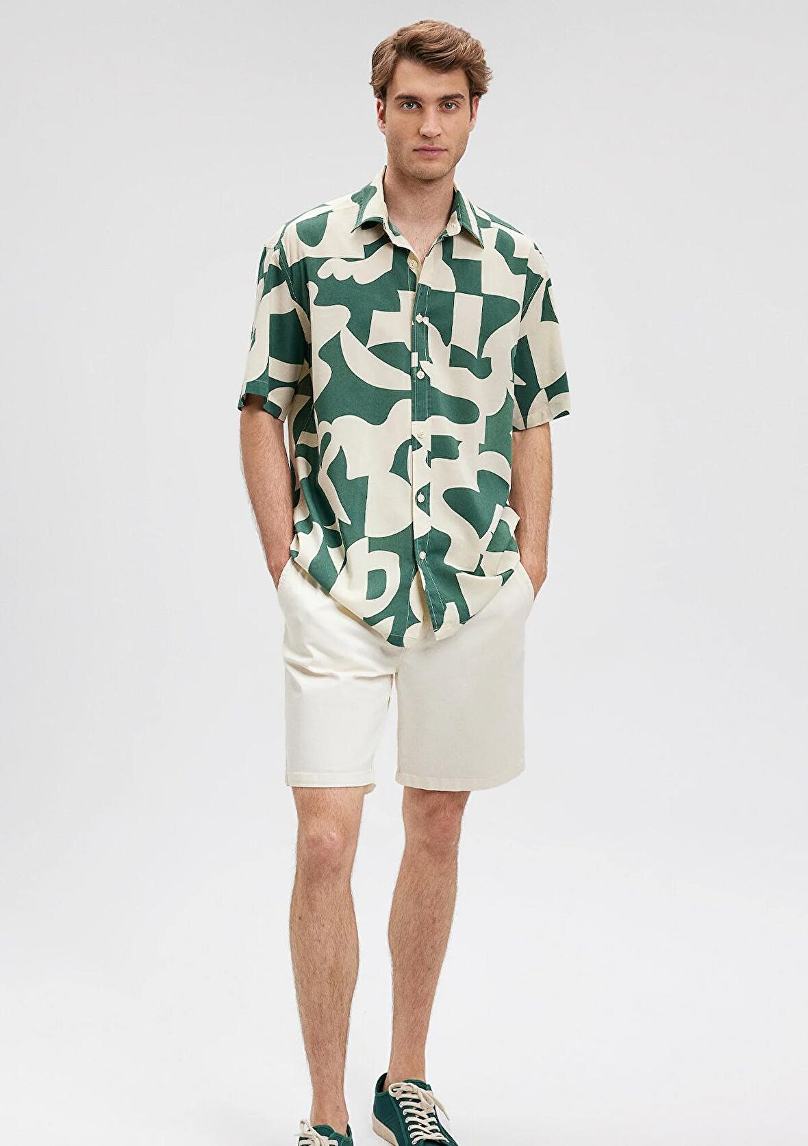 Baskılı Yeşil Gömlek 0210912-84660