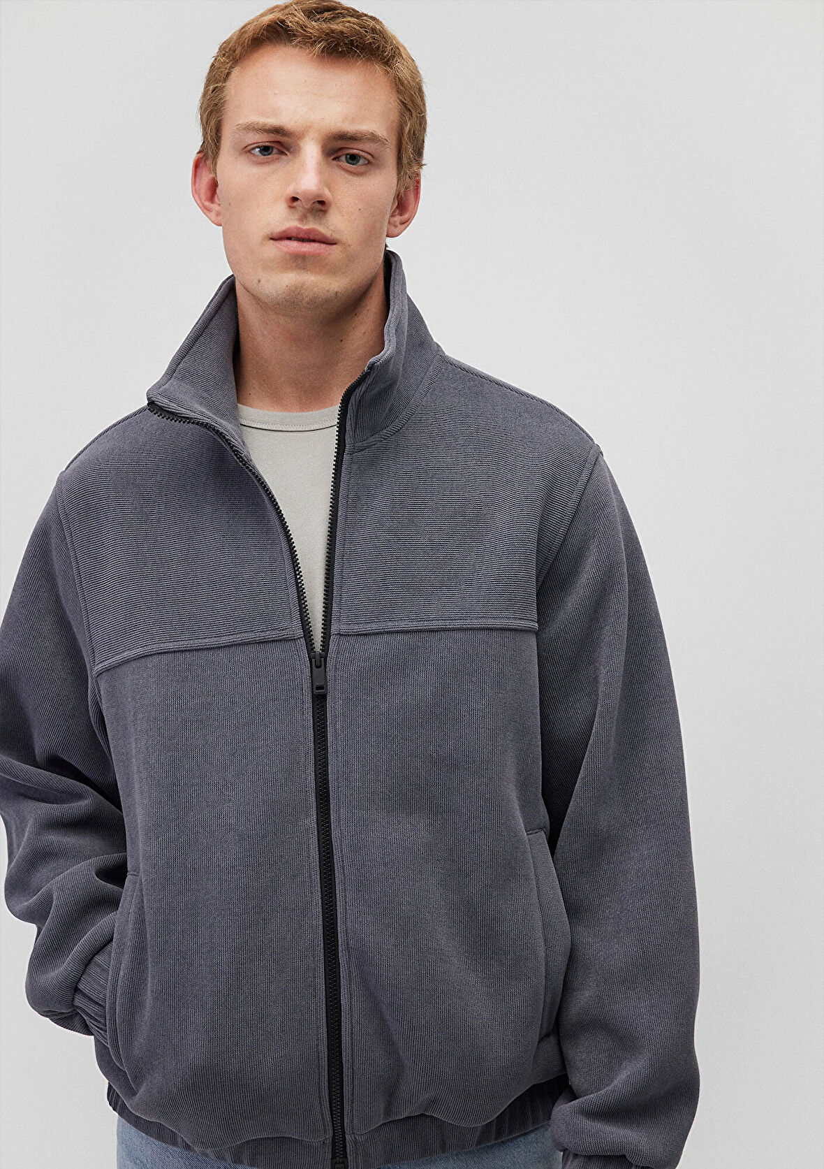 Dik Yaka Lacivert Ceket 0110369-80776