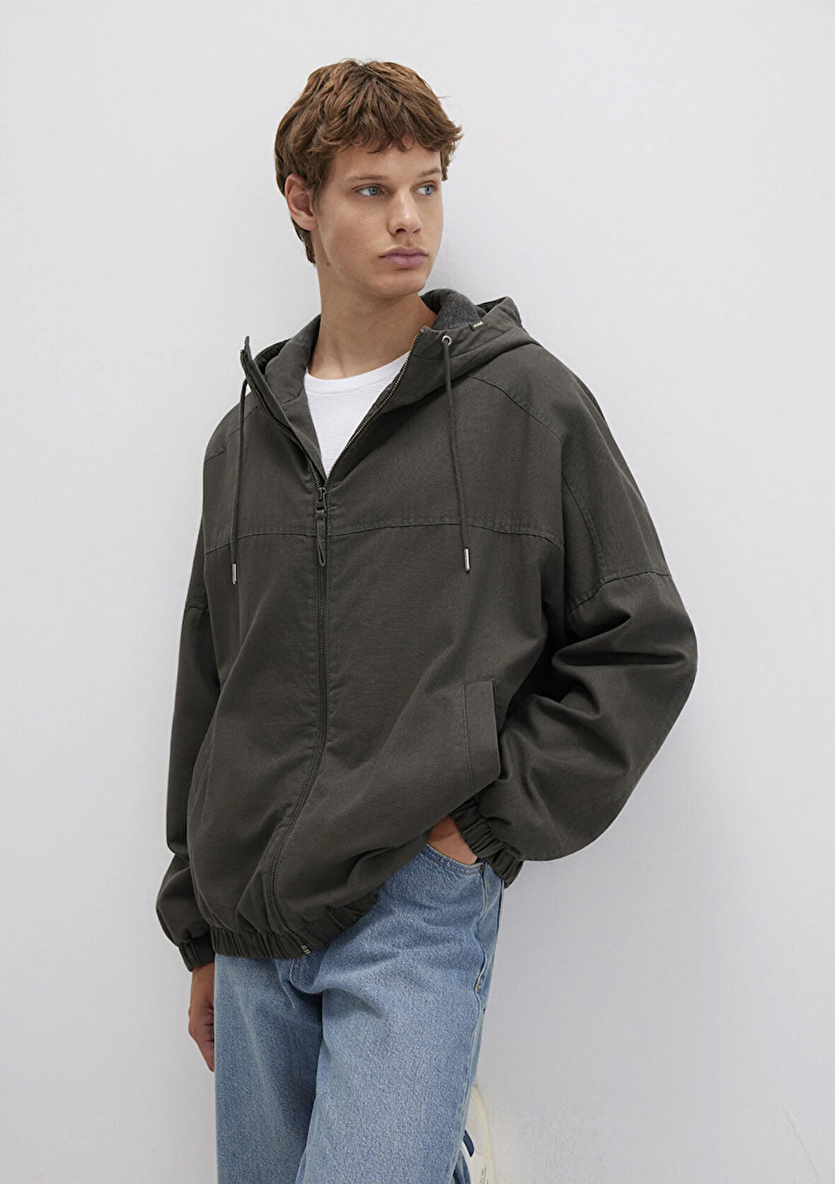 Kapüşonlu Haki Ceket 0110398-86764