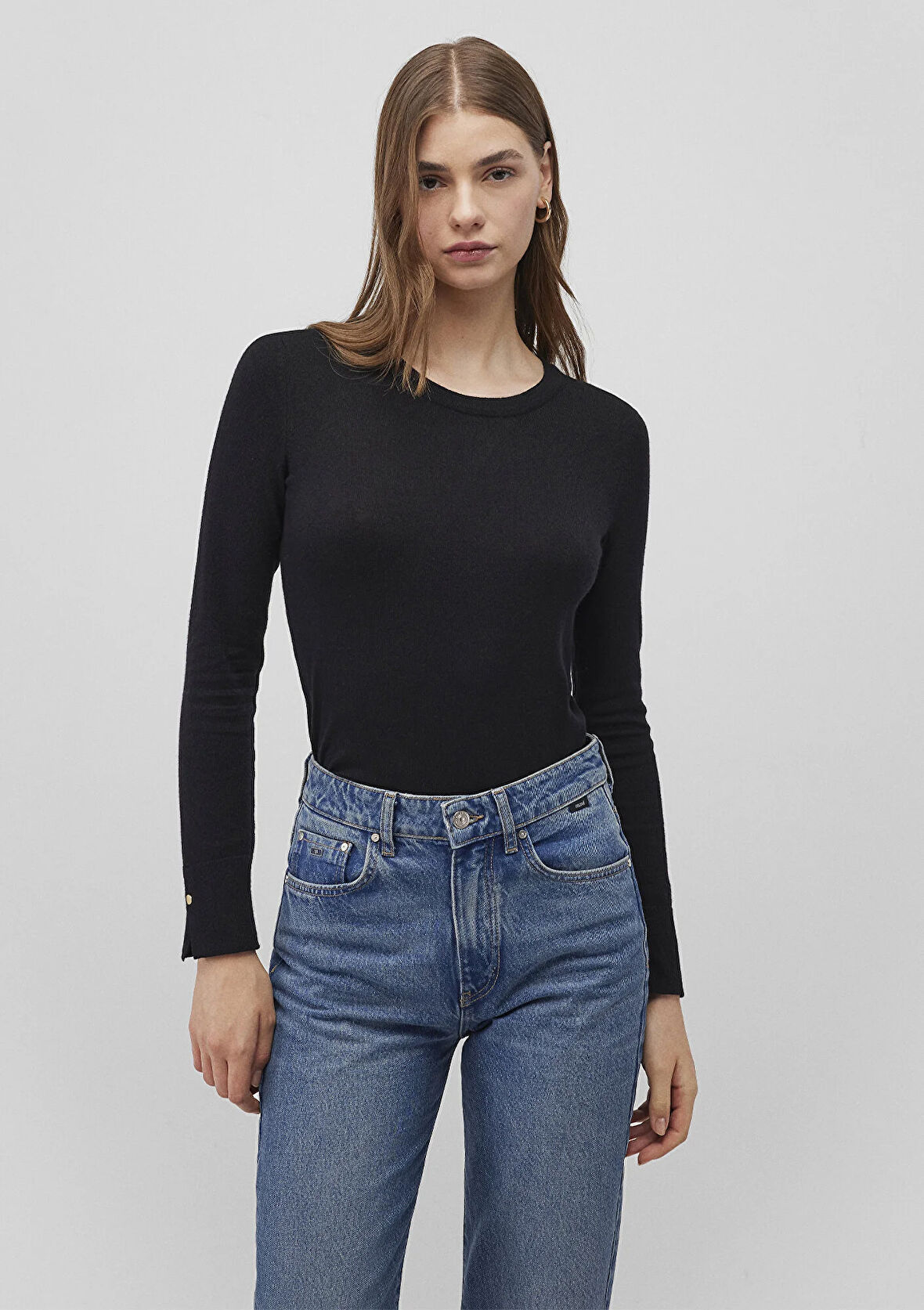 Bisiklet Yaka Siyah Kazak 1710510-900