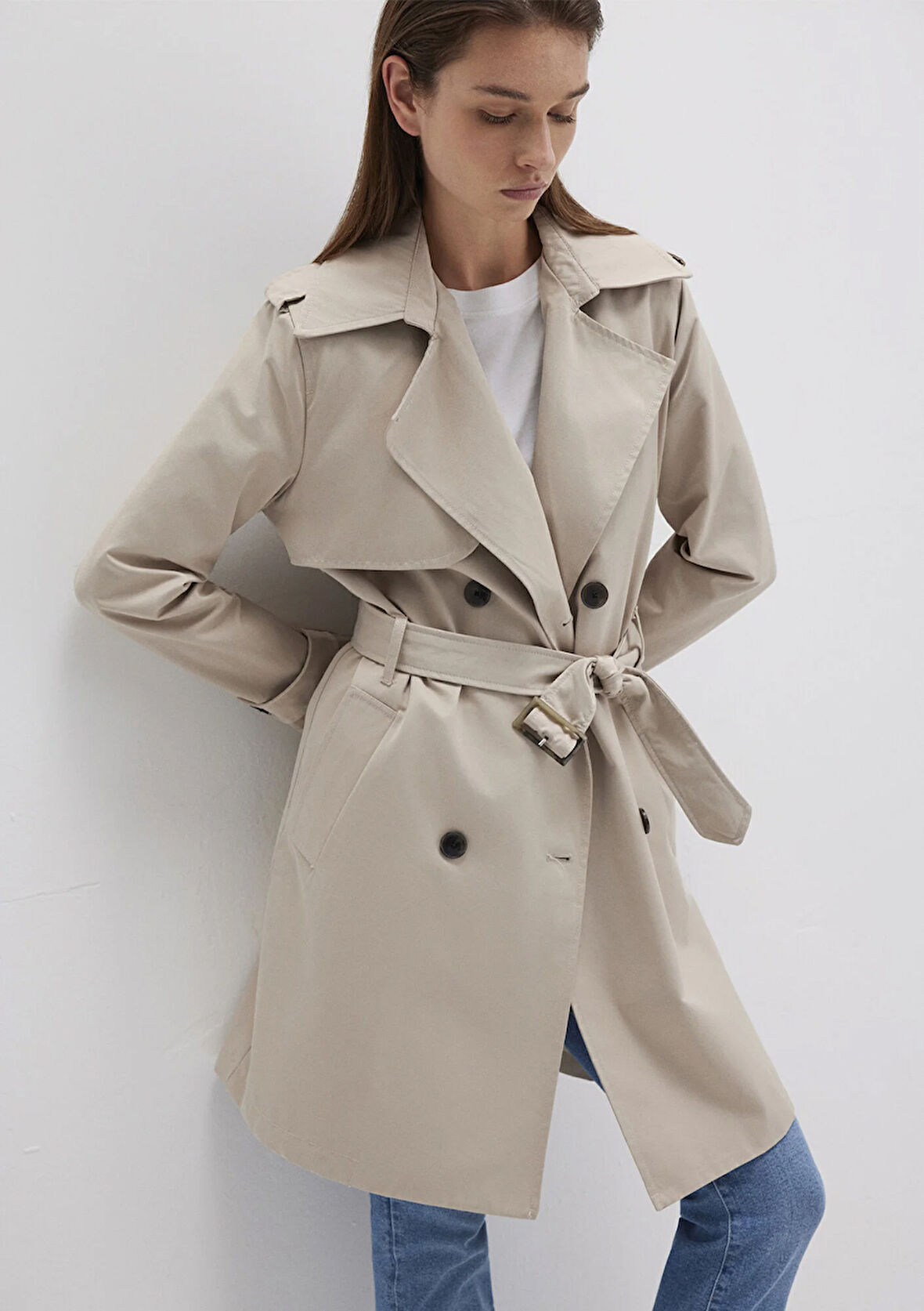 Gri Trençkot 1110501-70143