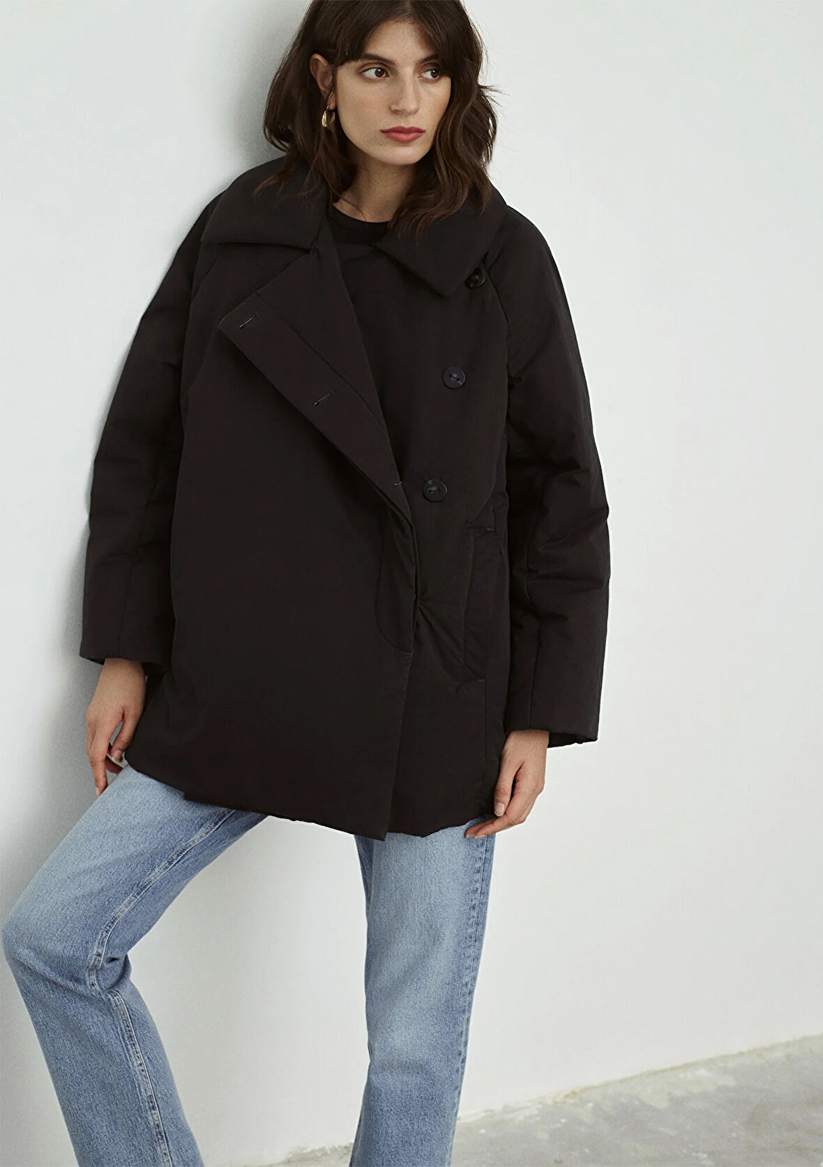 Siyah Oversize Ceket 1110535-900