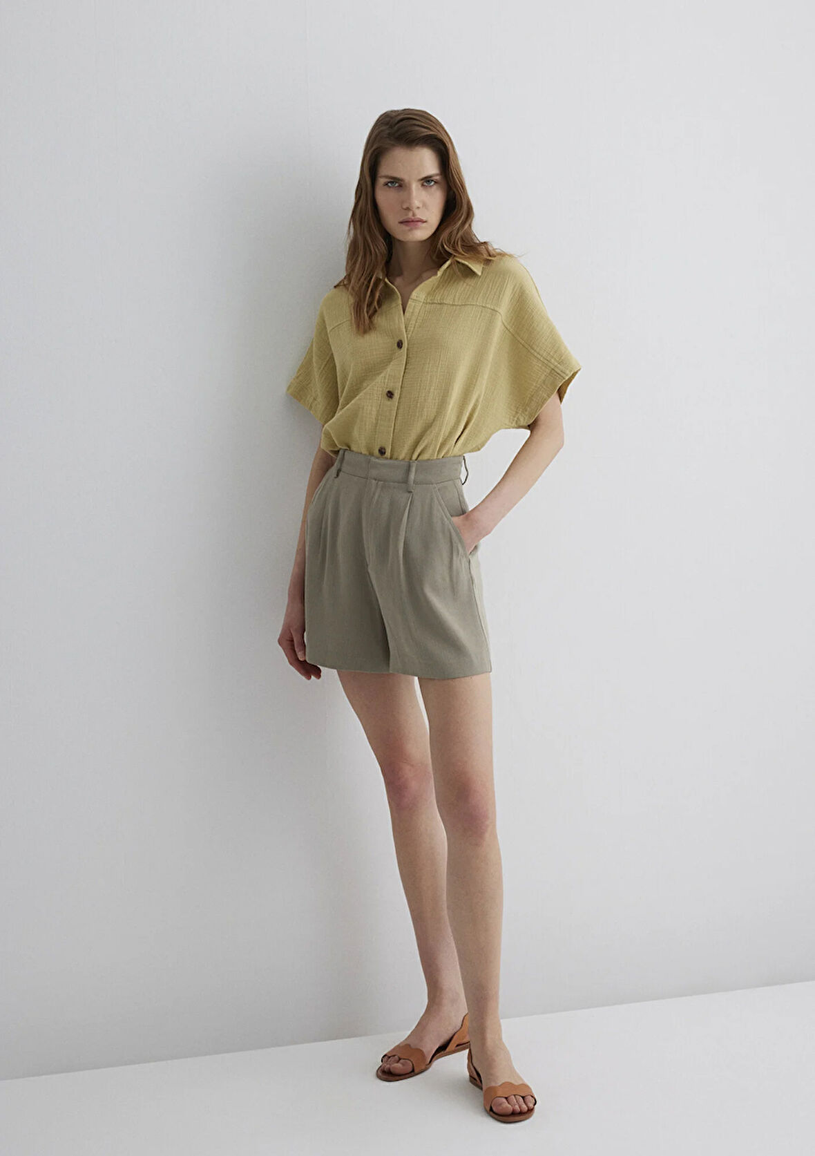 Lux Touch TENCEL TM Gri Lyocell Şort 1410163-70352