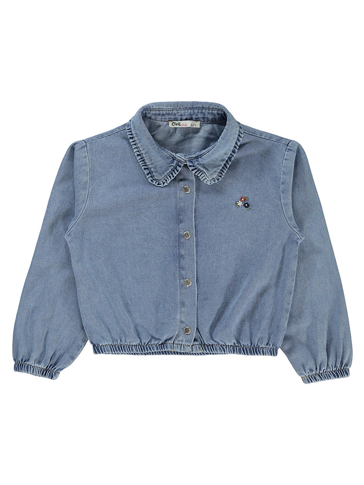 Civil Girls Kız Çocuk Gömlek 6-9 Yaş Mavi 