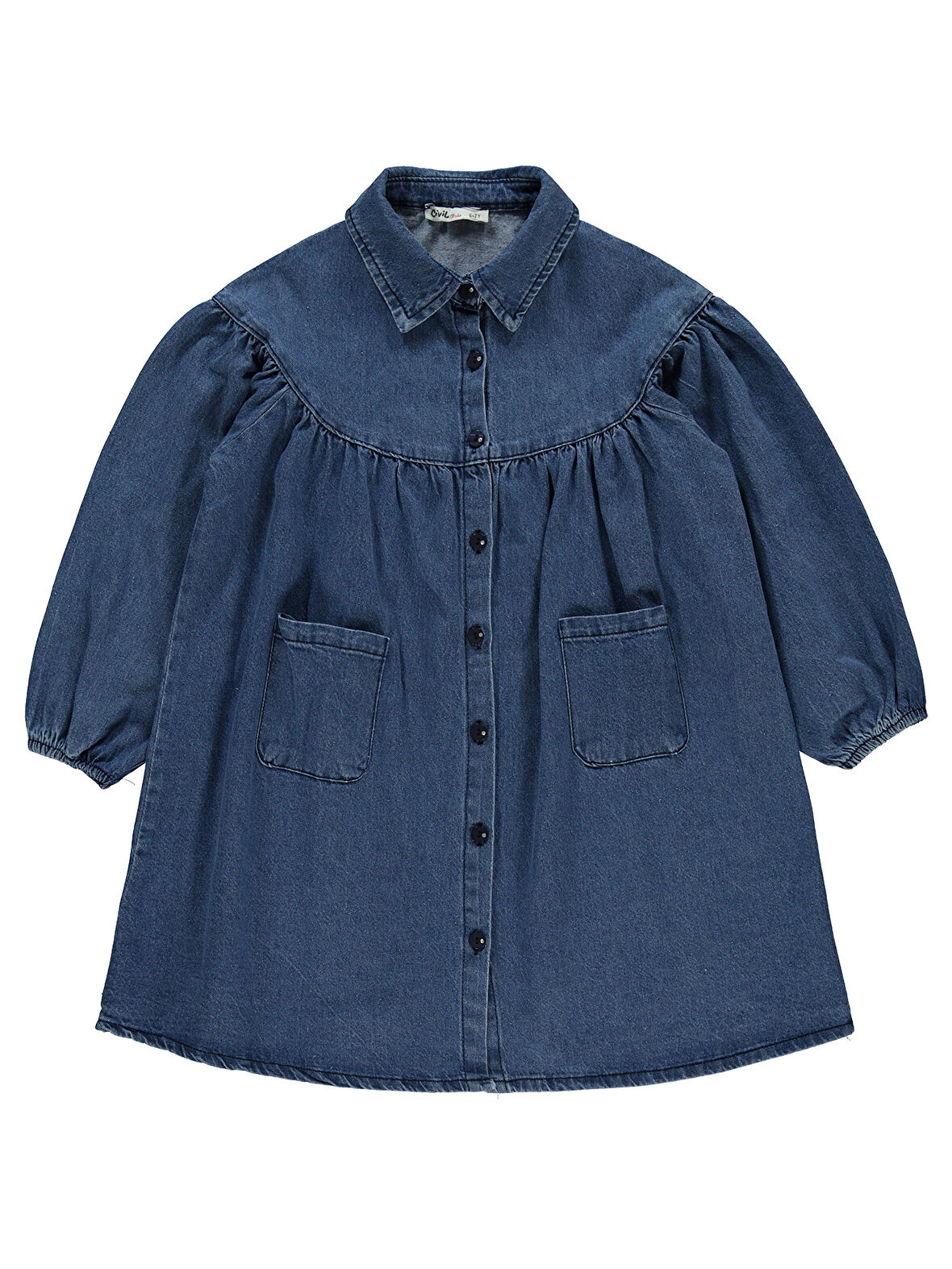 Civil Girls Kız Çocuk Elbise 6-9 Yaş Mavi