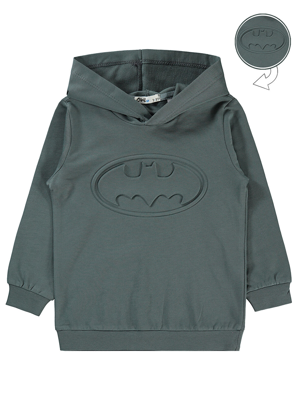 Batman Erkek Çocuk Sweatshirt 2-5 Yaş Antrasit 