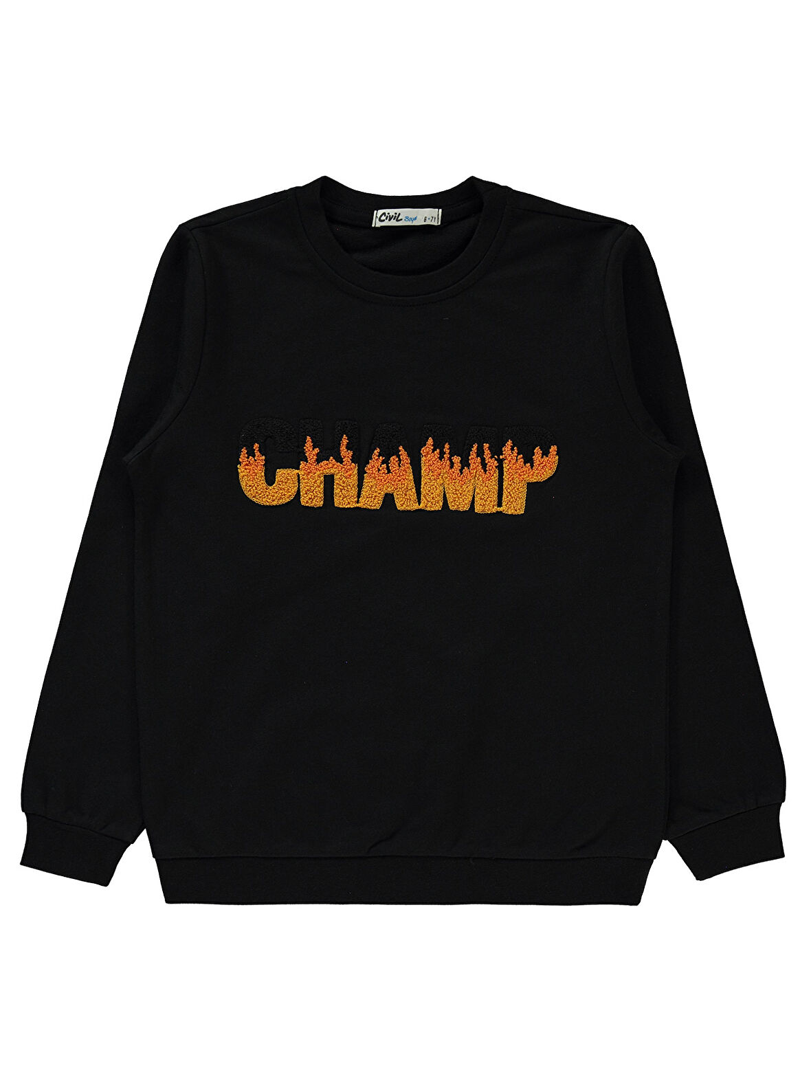 Civil Boys Erkek Çocuk Sweatshirt 6-9 Yaş Siyah