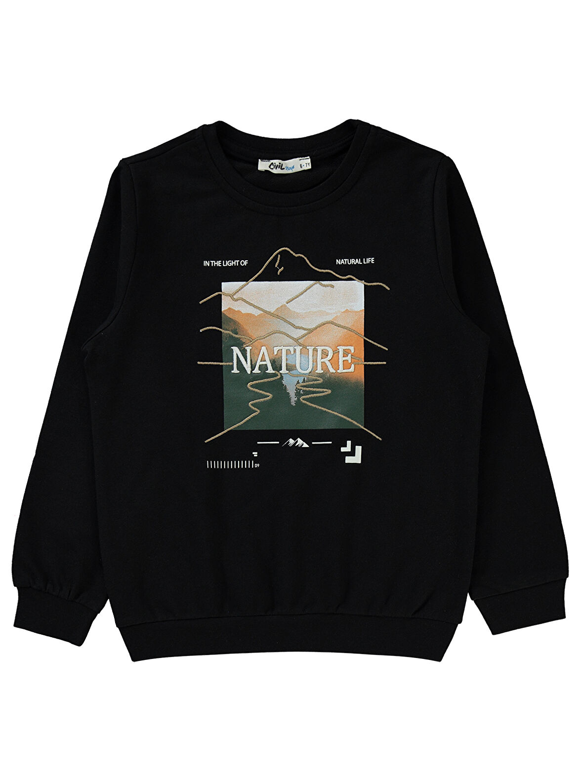 Civil Boys Erkek Çocuk Sweatshirt 6-9 Yaş Siyah