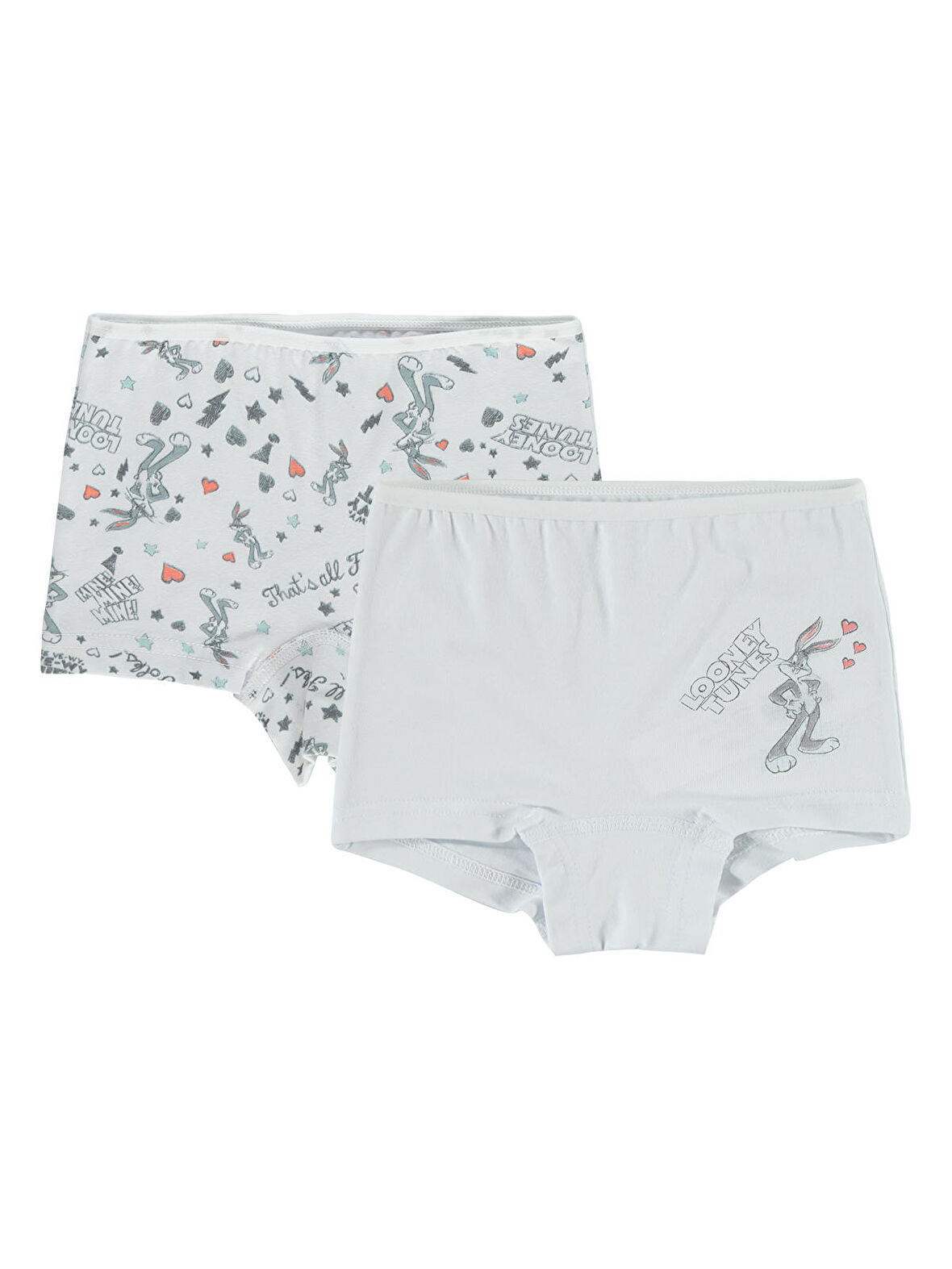 Bugs Bunny Kız Çocuk 2'li Boxer Set 2-10 Yaş Beyaz