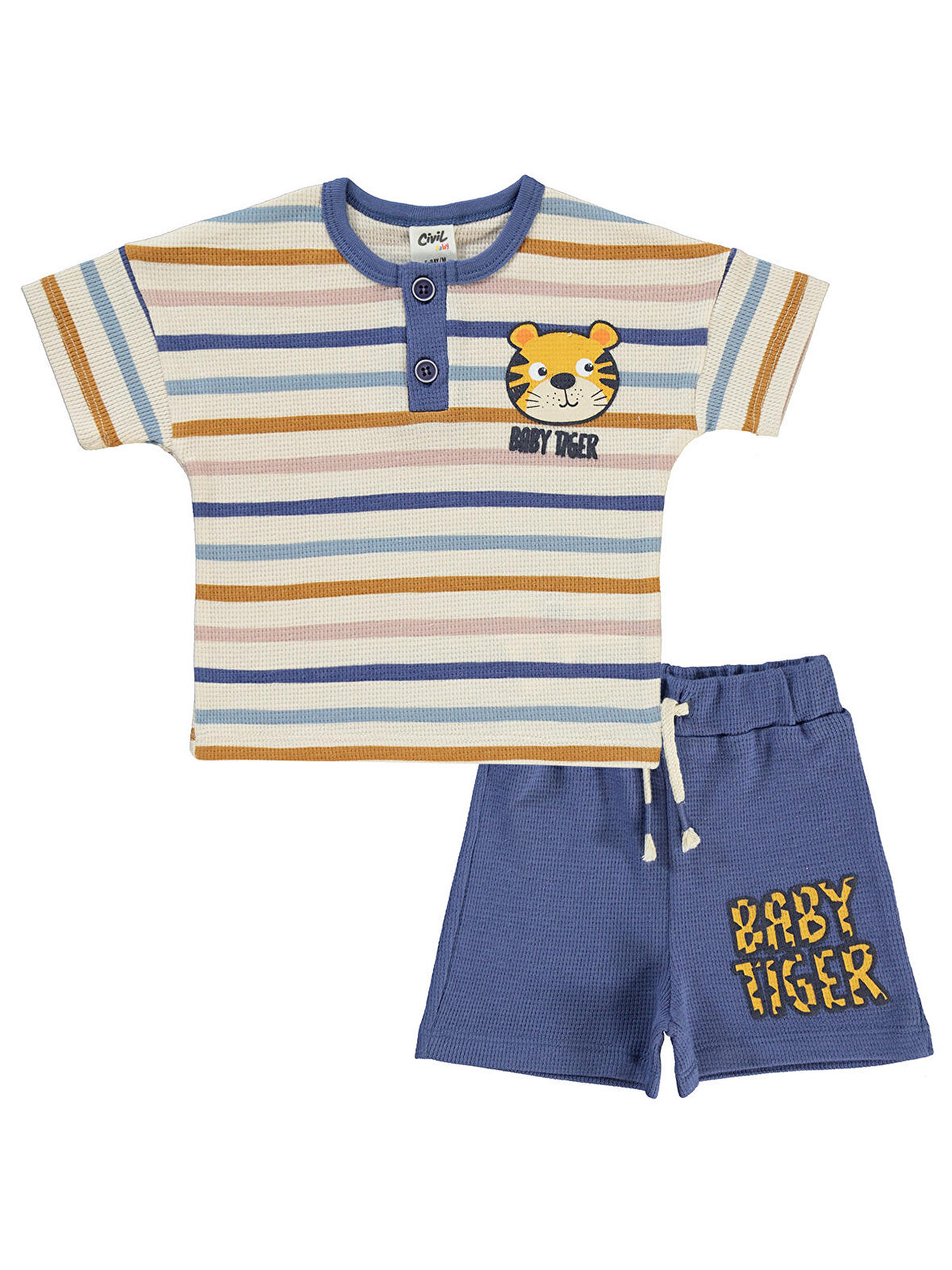 Civil Baby Erkek Bebek Şortlu Takım 6-18 Ay Fil Dişi