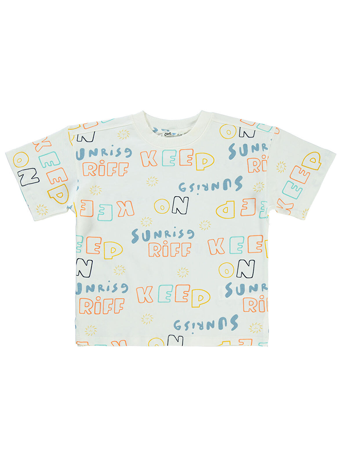 Civil Boys Erkek Çocuk Tişört 10-13 Yaş Krem
