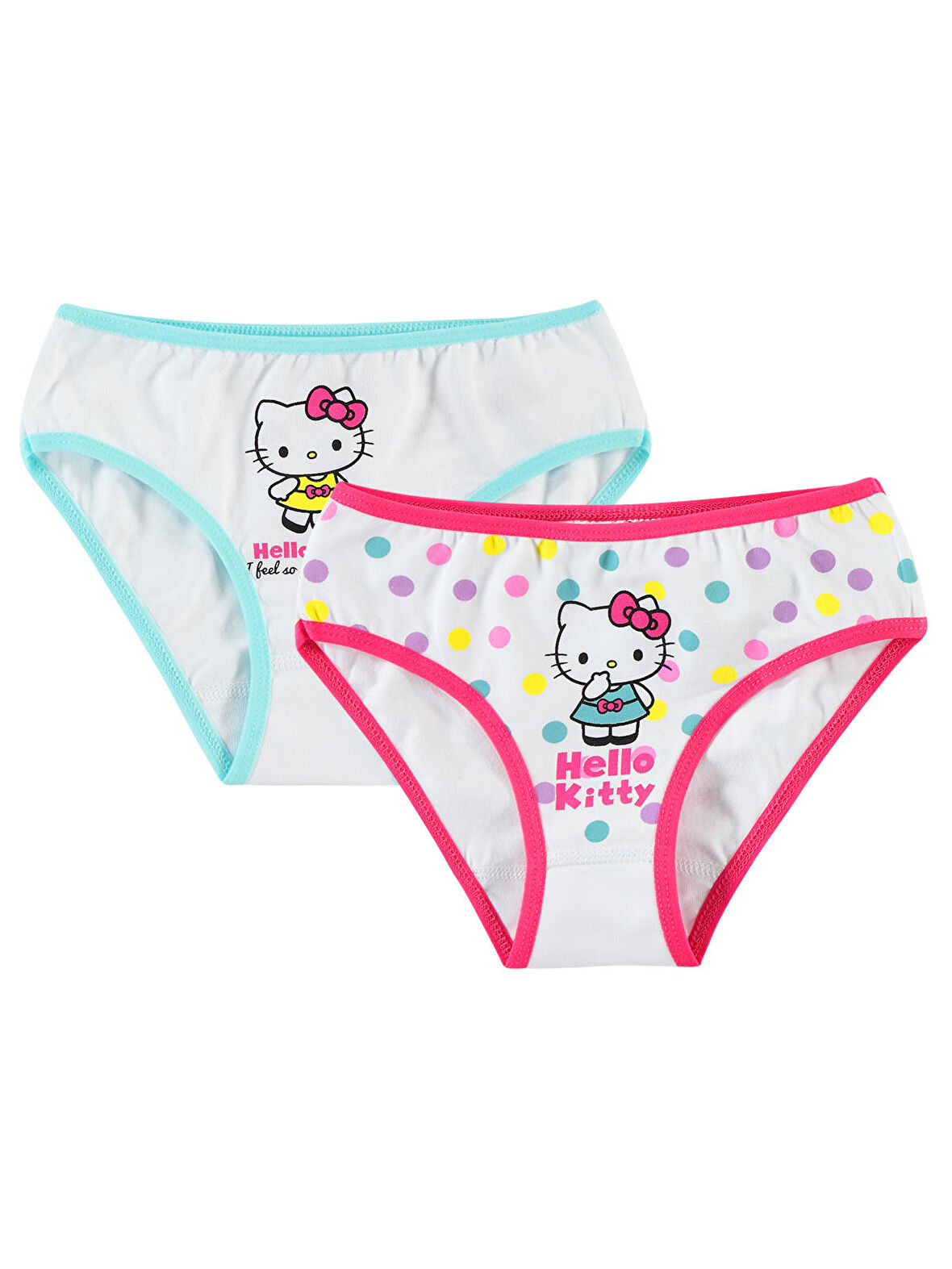 Hello Kitty Kız Çocuk 2'li Külot Set 2-10 Yaş Beyaz