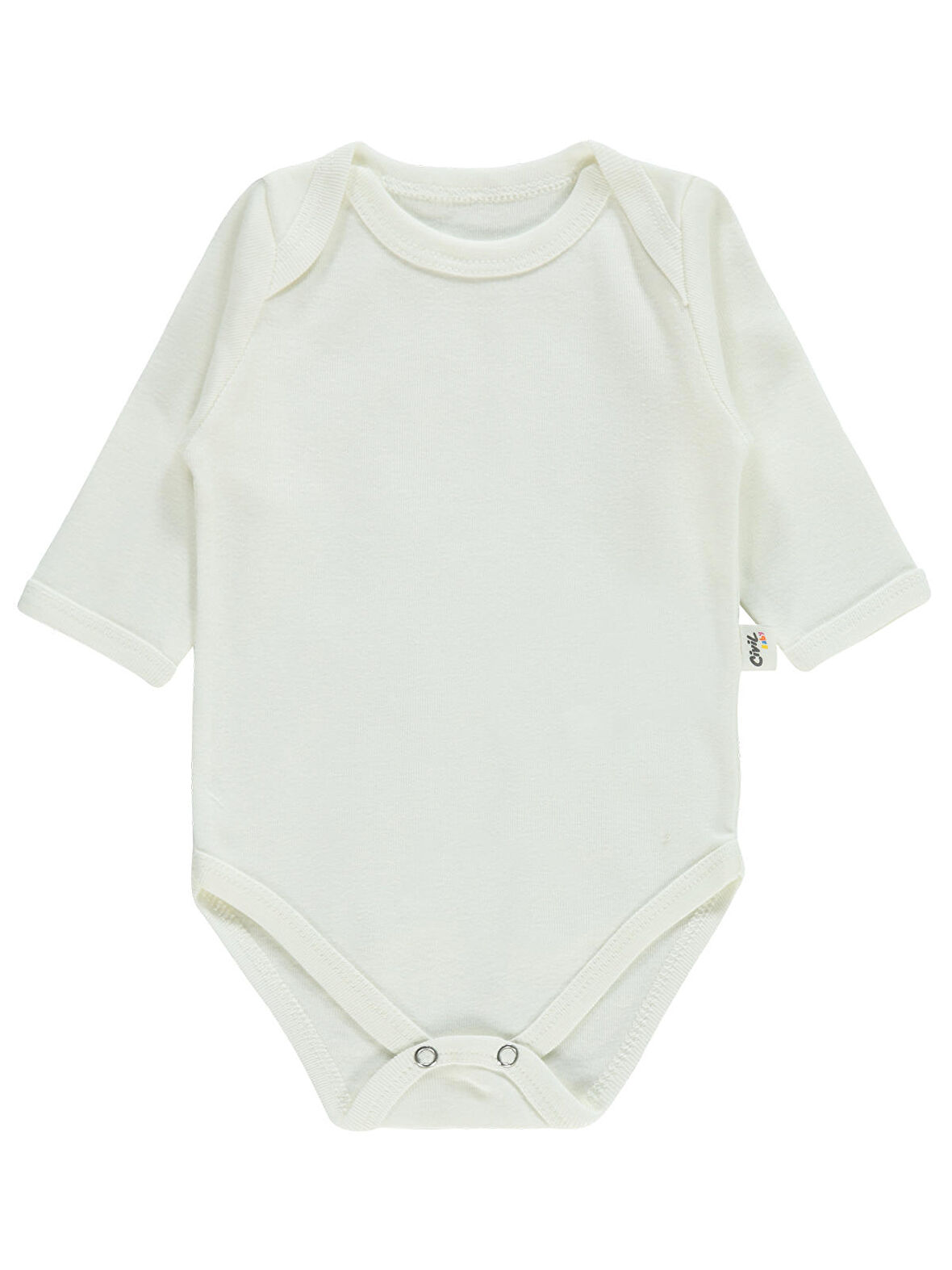 Civil Baby Bebek Çıtçıtlı Badi 3-9 Ay Beyaz