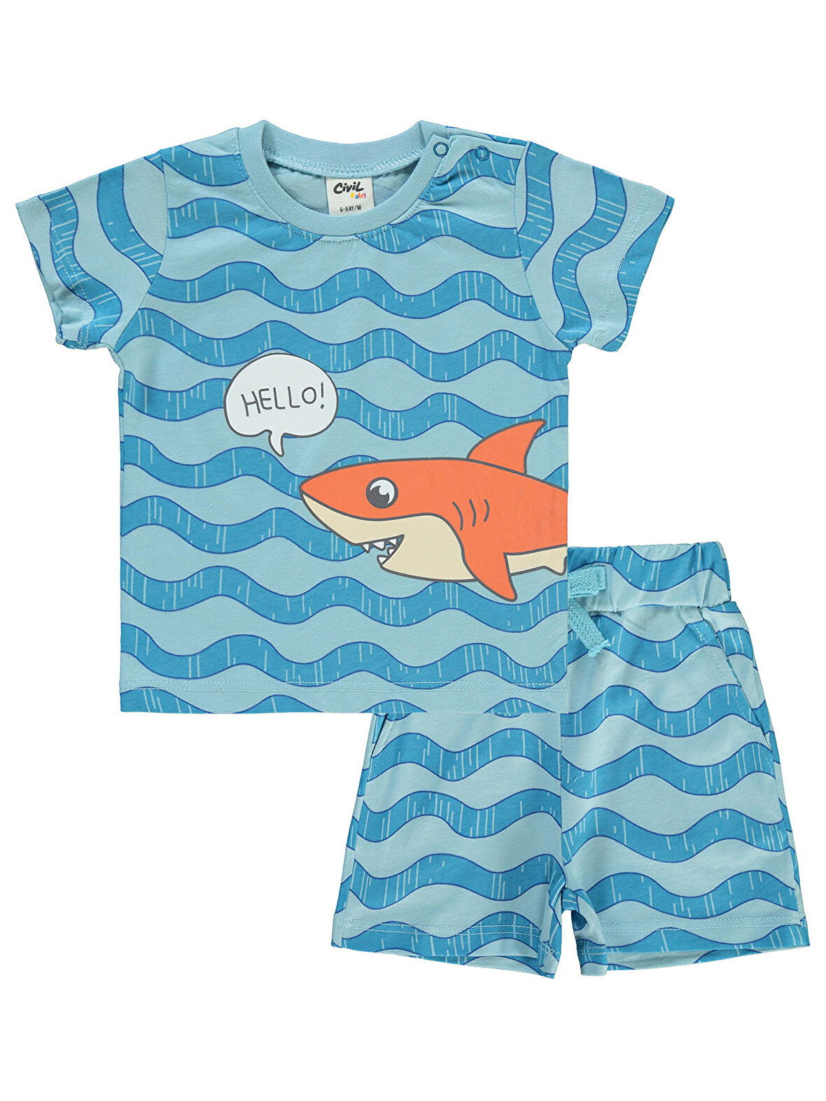 Civil Baby Erkek Bebek Şortlu Takım 6-18 Ay Mavi