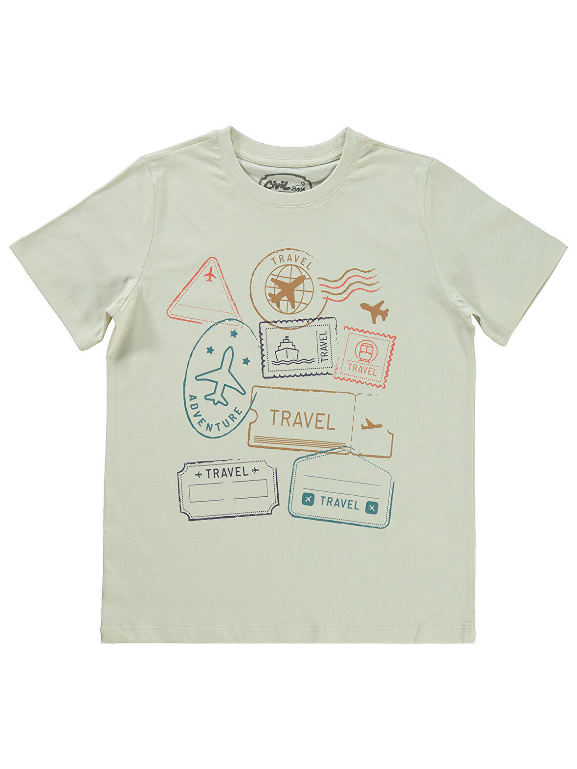 Civil Boys Erkek Çocuk Tişört 10-13 Yaş Fil Dişi