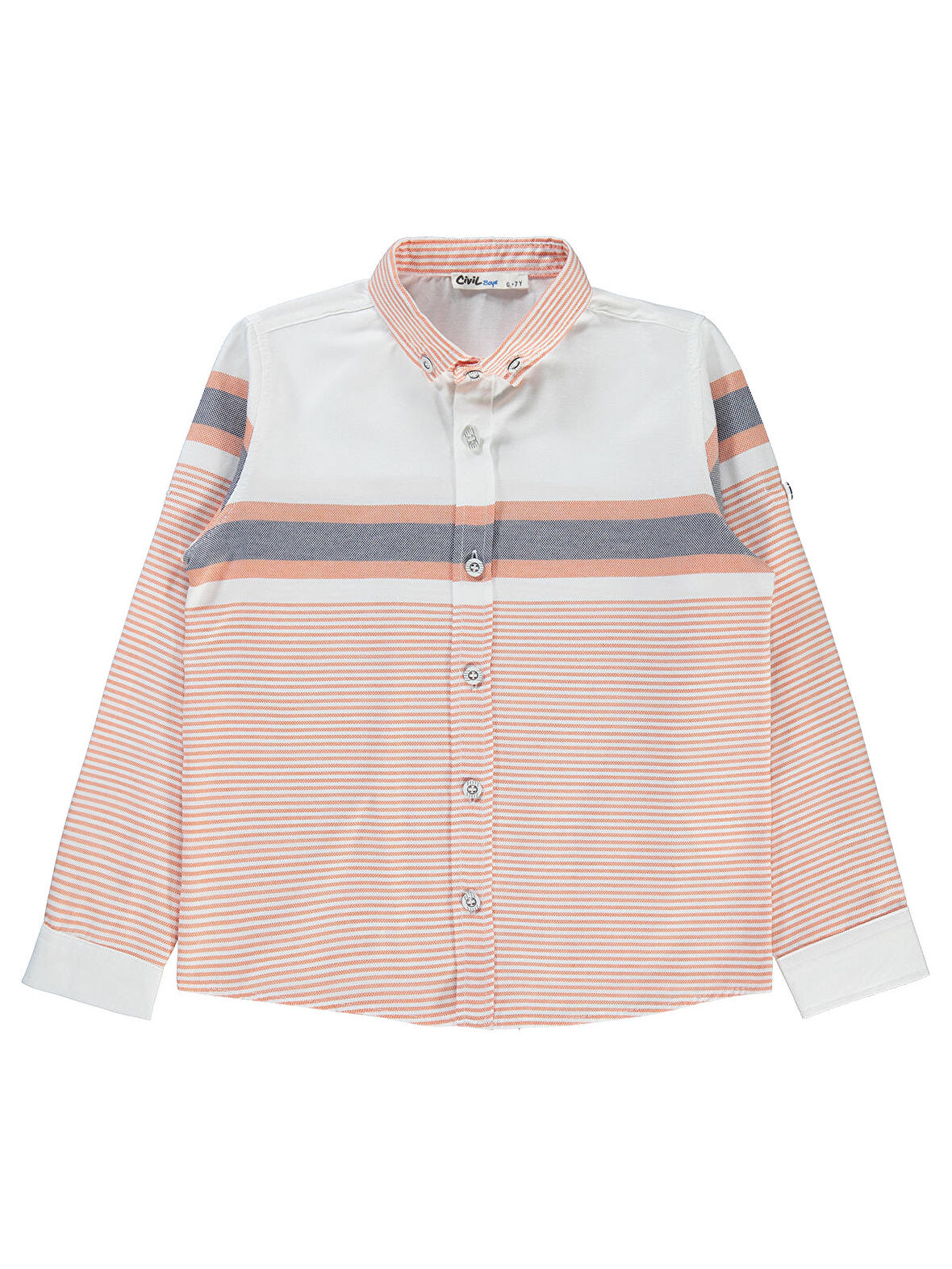  Civil Boys Erkek Çocuk Gömlek 6-9 Yaş Mercan