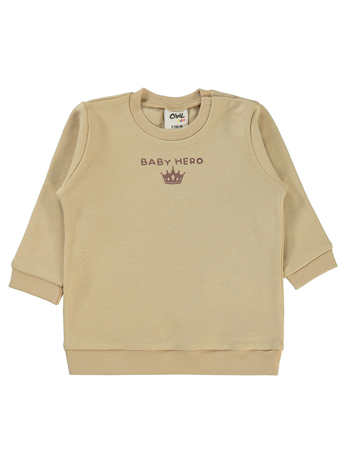 Civil Baby Erkek Bebek Sweatshirt 6-18 Ay Sütlü Kahve