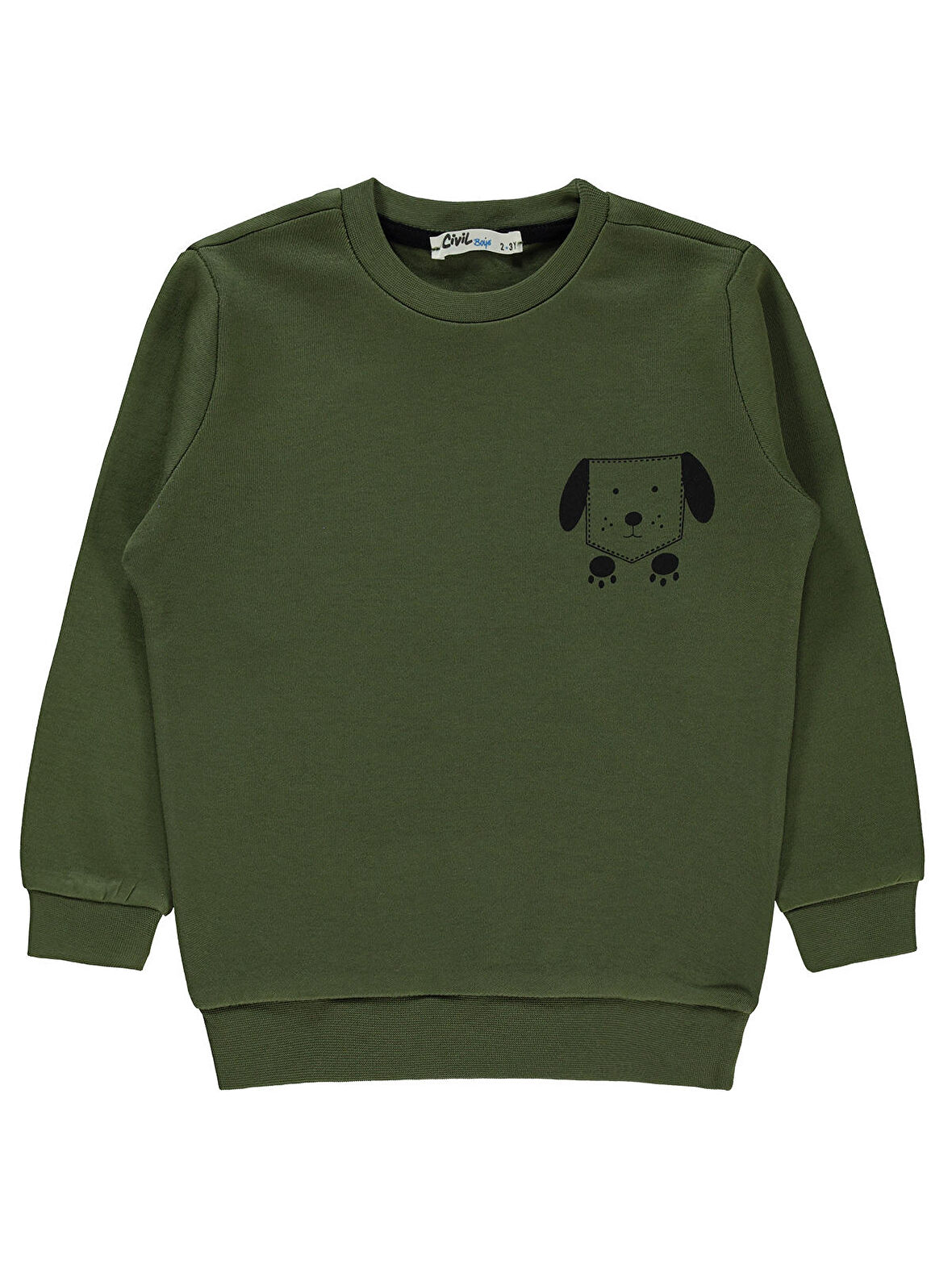 Civil Boys Erkek Çocuk Sweatshirt 2-5 Yaş Haki