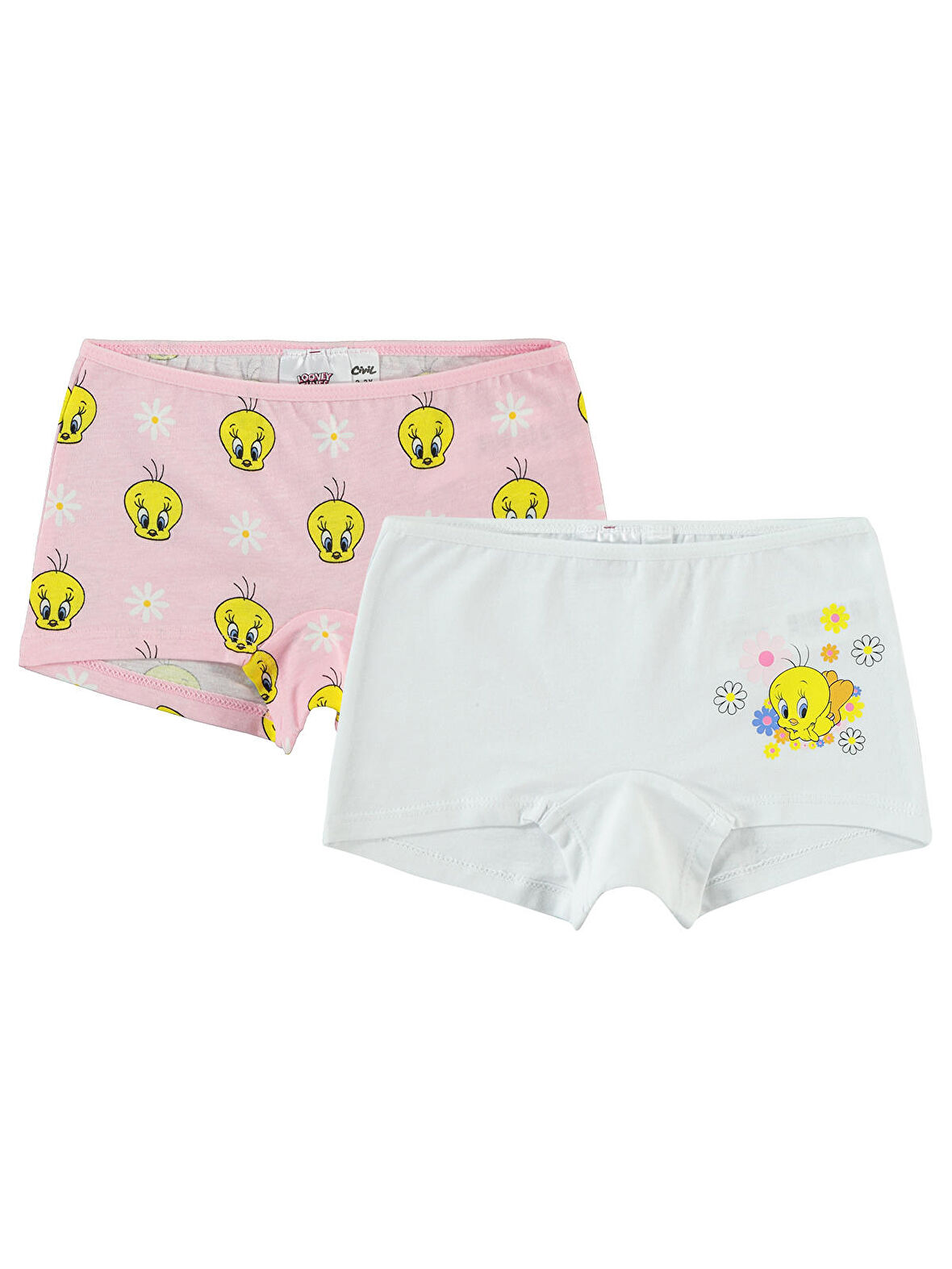 Tweety Kız Çocuk 2'li Boxer Set 2-10 Yaş Pembe