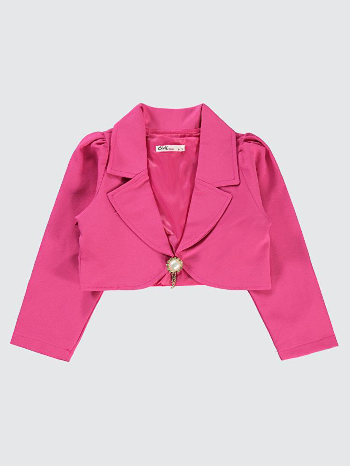 Civil Girls Broşlu 6-9 Yaş Bolero - Fusya 7-8 Yaş