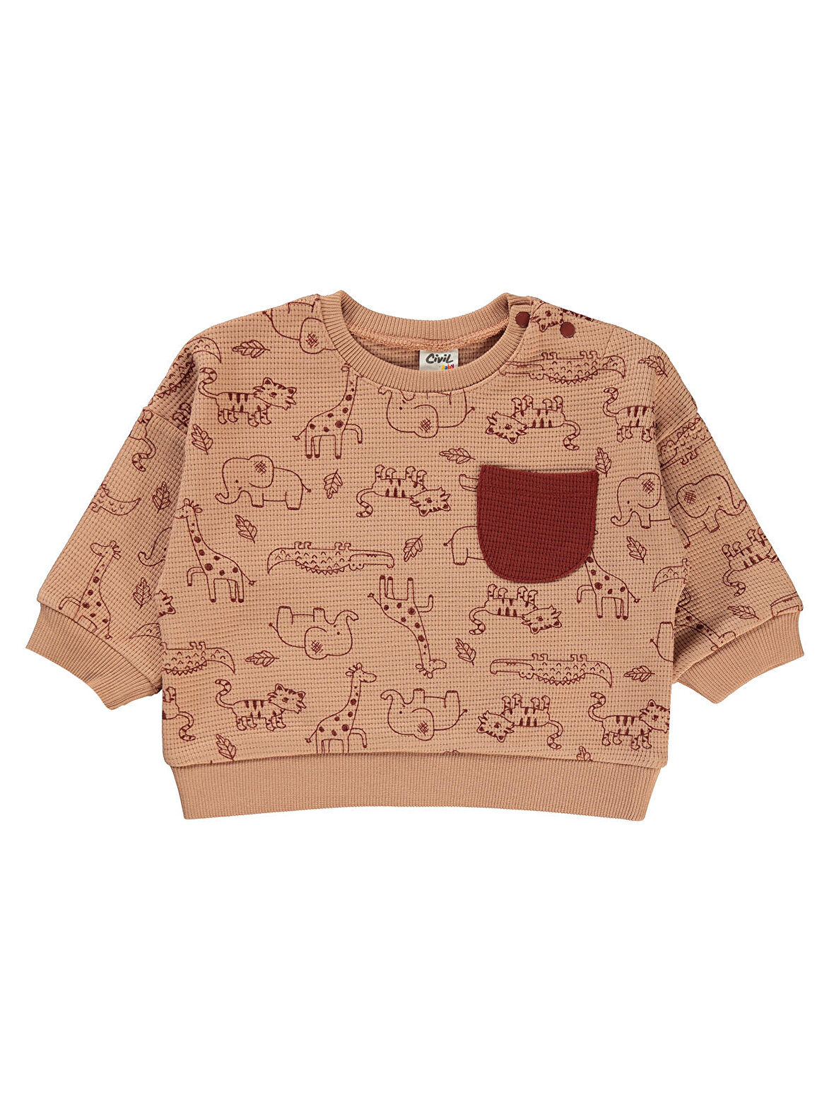 Civil Baby Erkek Bebek Sweatshirt 6-18 Ay Sütlükahve