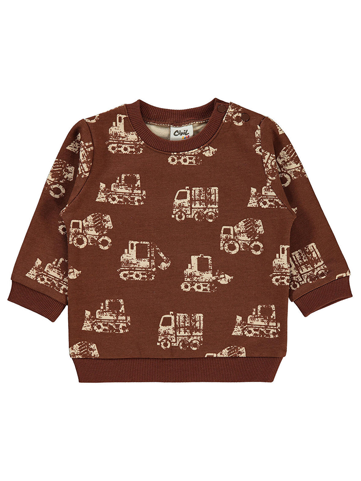 Civil Baby Erkek Bebek Sweatshirt 6-18 Ay Kahve