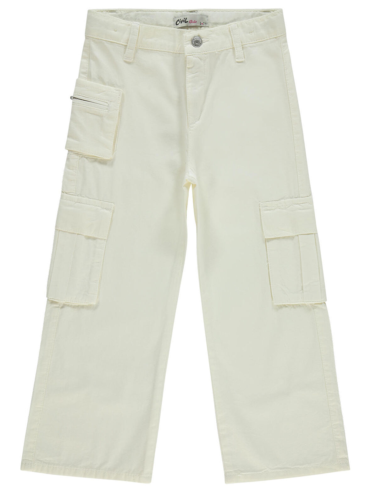 Civil Girls Kız Çocuk Pantolon 6-9 Yaş Kırık Beyaz