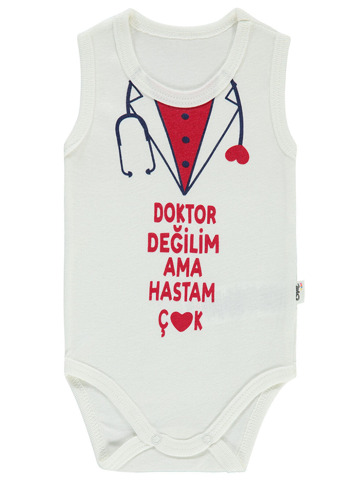 Civil Baby Erkek Bebek Çıtçıtlı Badi 1-36 Ay  Ekru