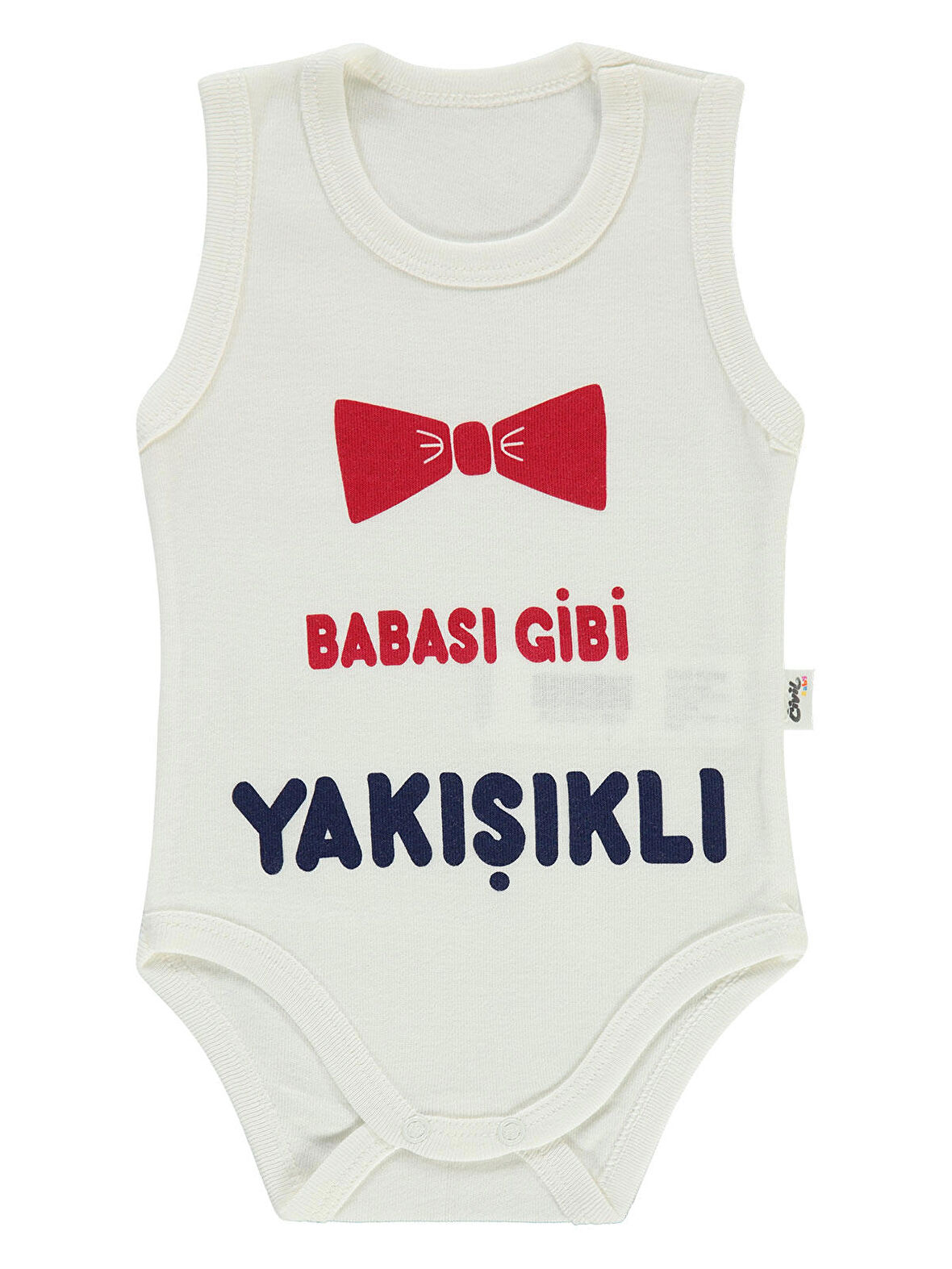 Civil Baby Erkek Bebek Çıtçıtlı Badi 1-36 Ay Ekru